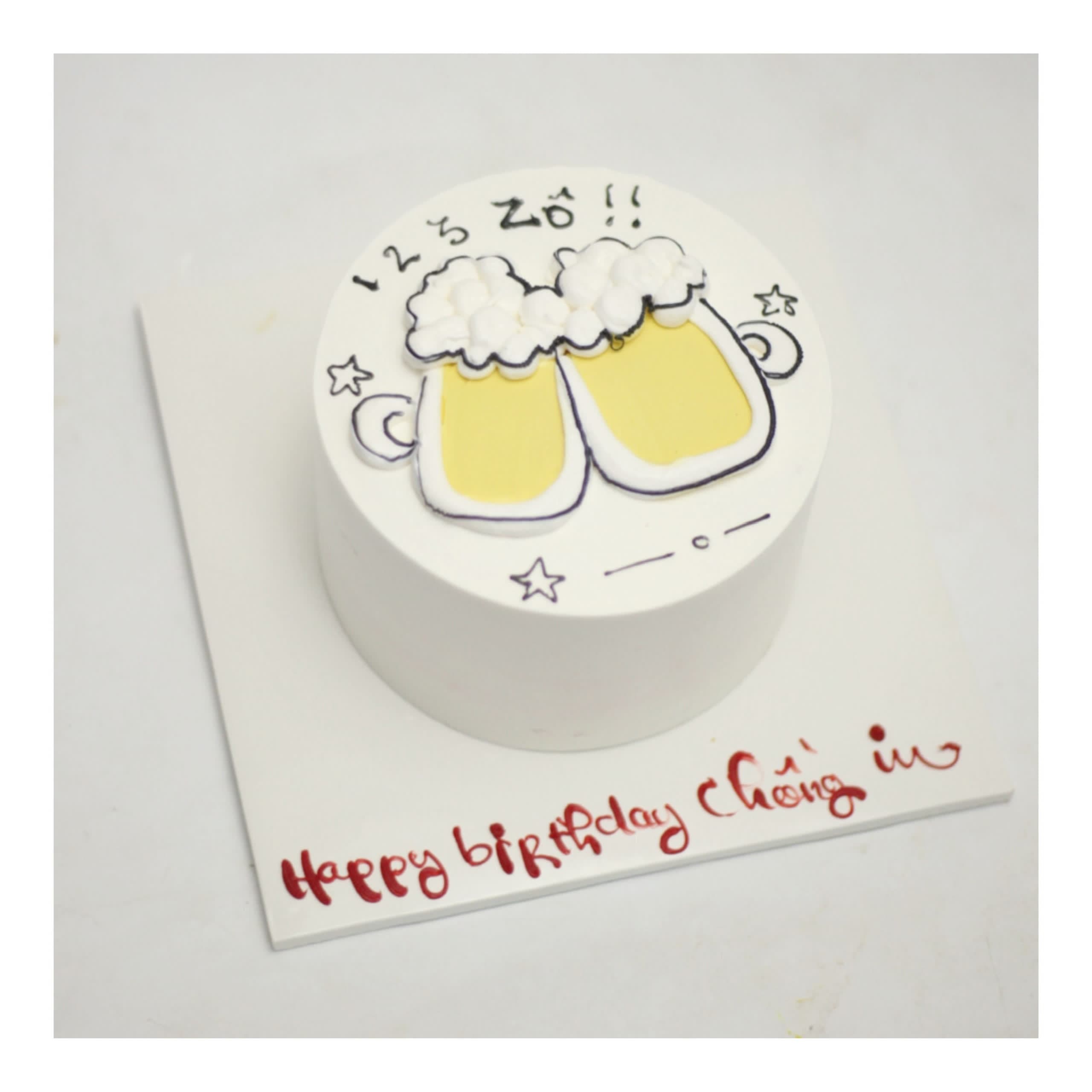 Bánh kem bia chúc mừng sinh nhật chồng