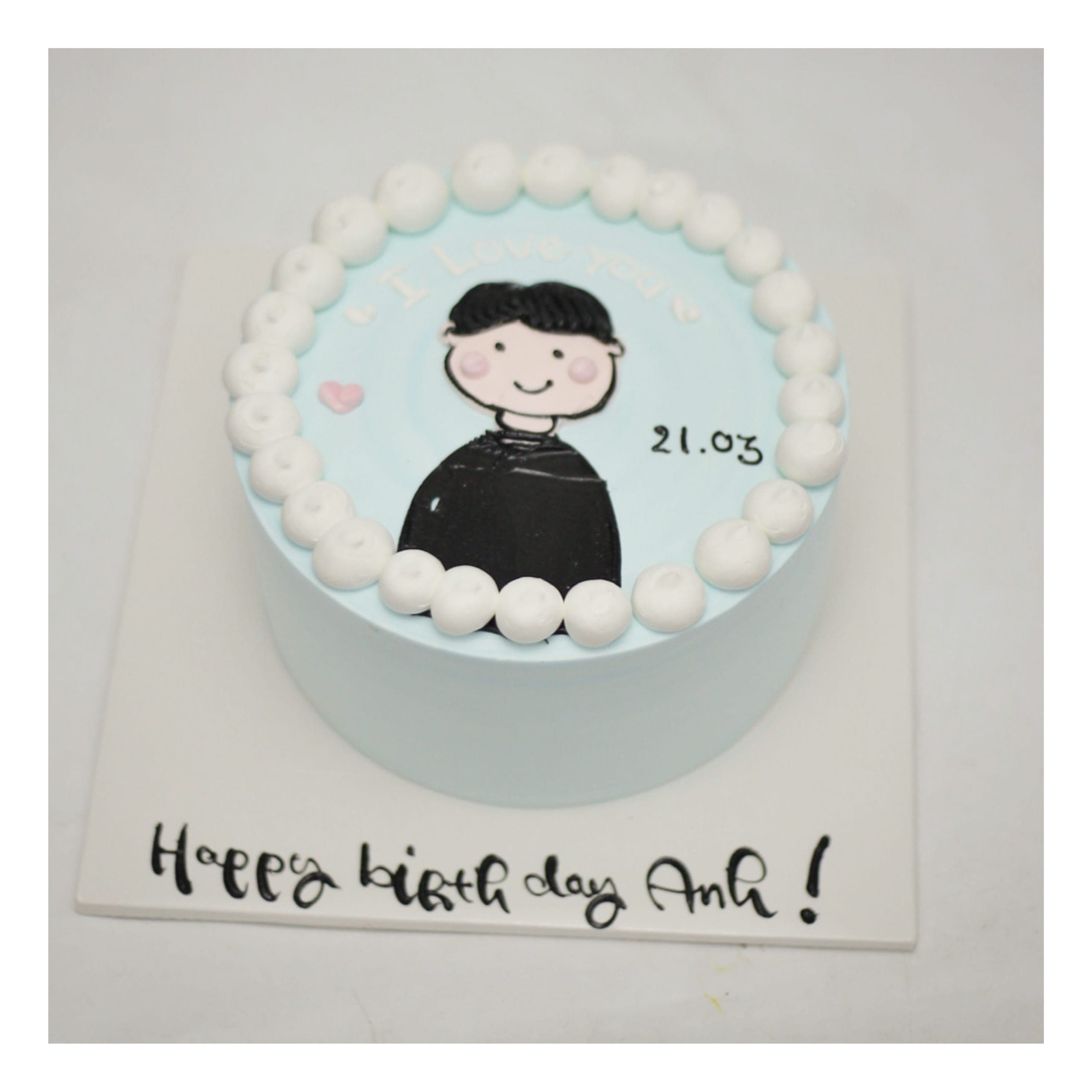 Bánh kem mini vẽ chân dung nam giới