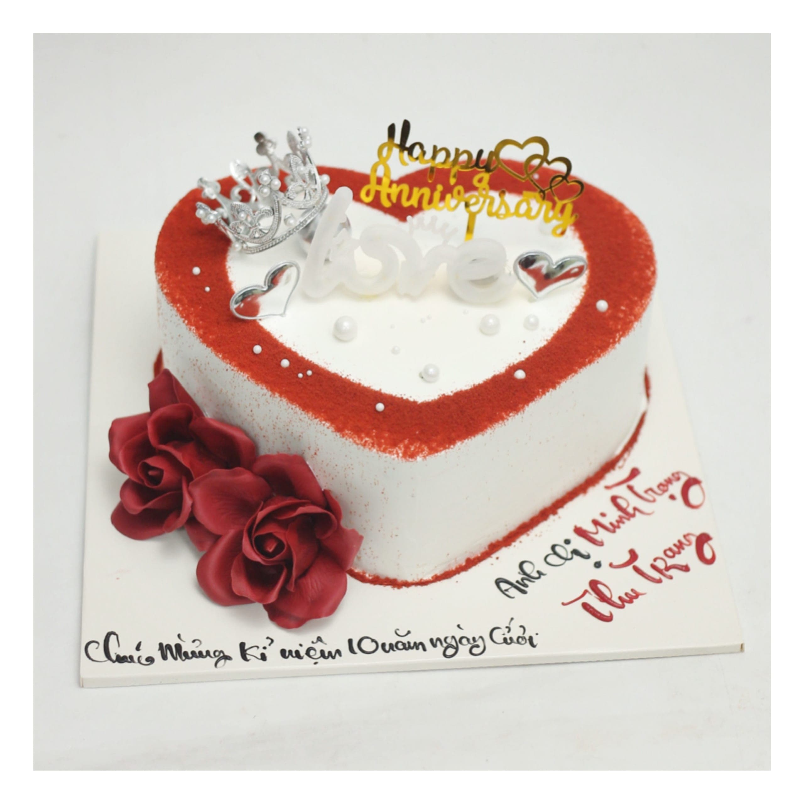 Bánh kem trái tim kỷ niệm ngày cưới