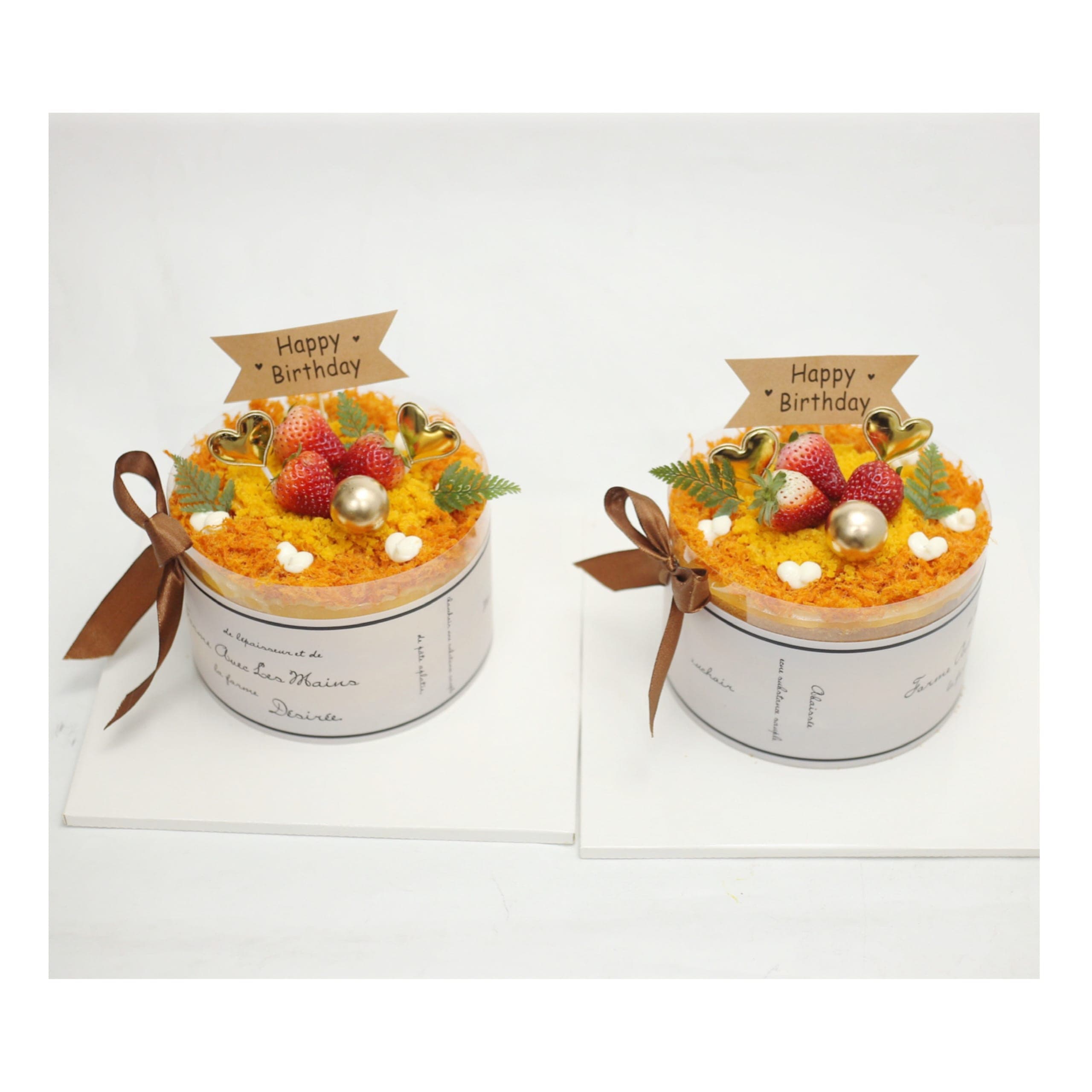 Set 2 hộp bánh bông lan trứng muối dâu tây