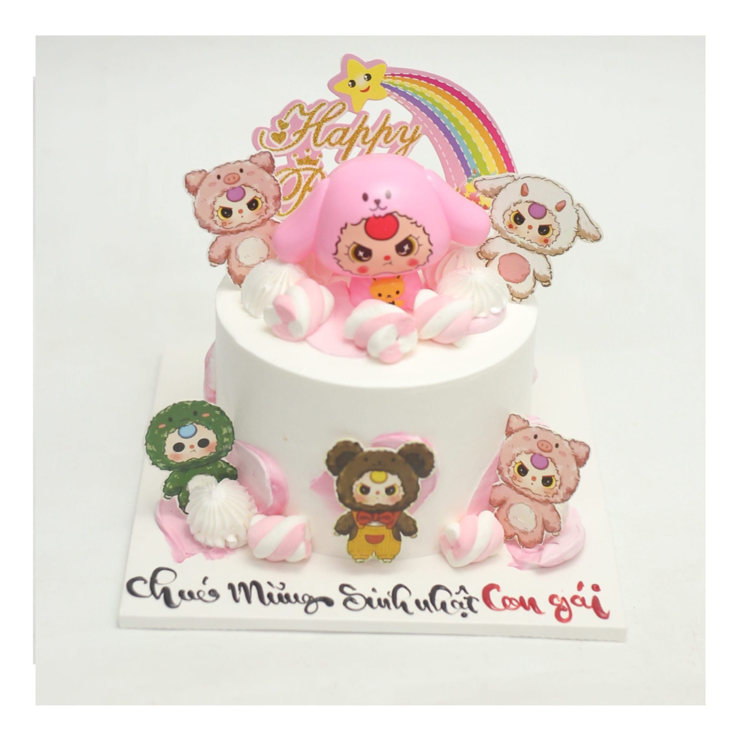 Bánh kem bé gái hóa trang thú ngộ nghĩnh