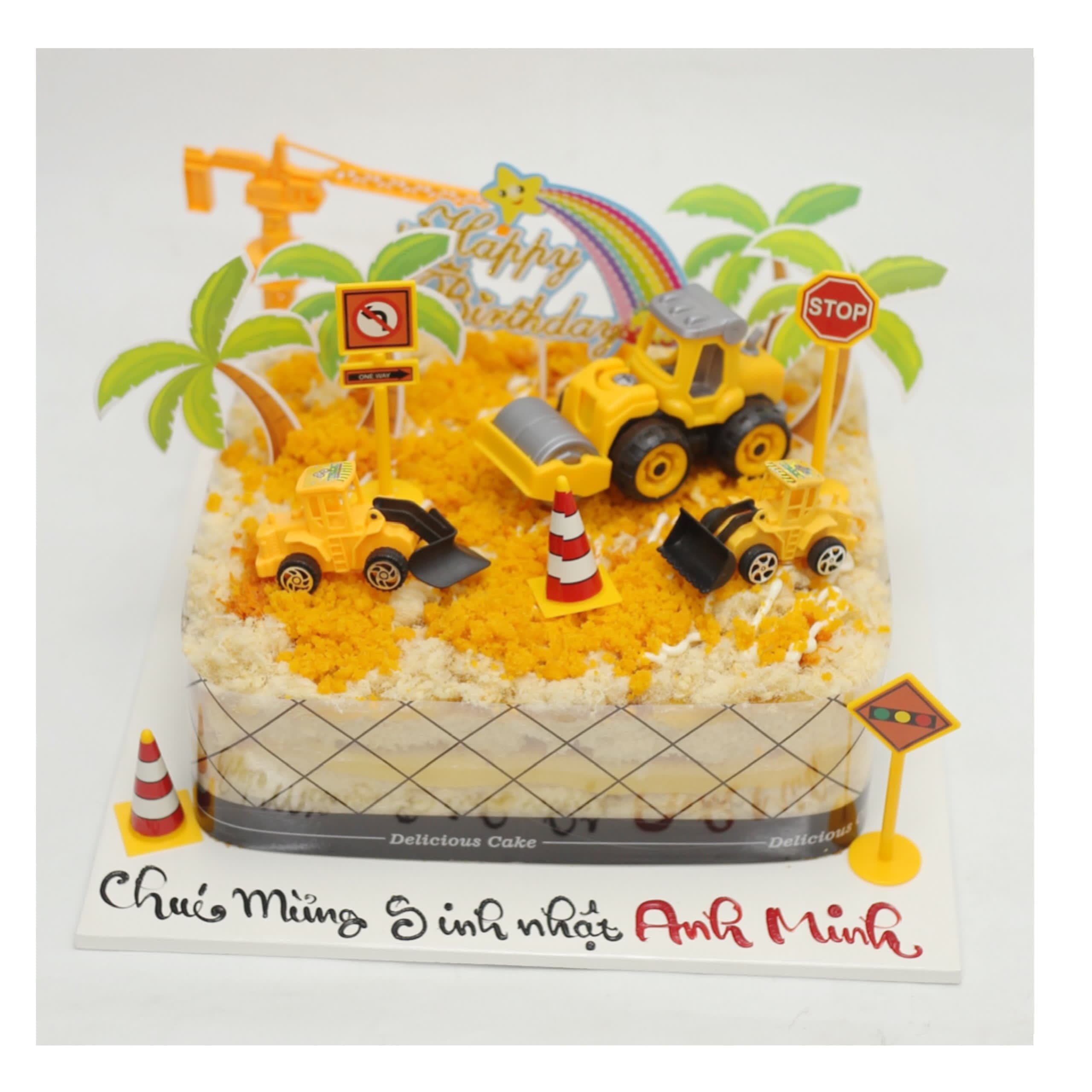 Bánh bông lan trứng muối chủ đề công trình