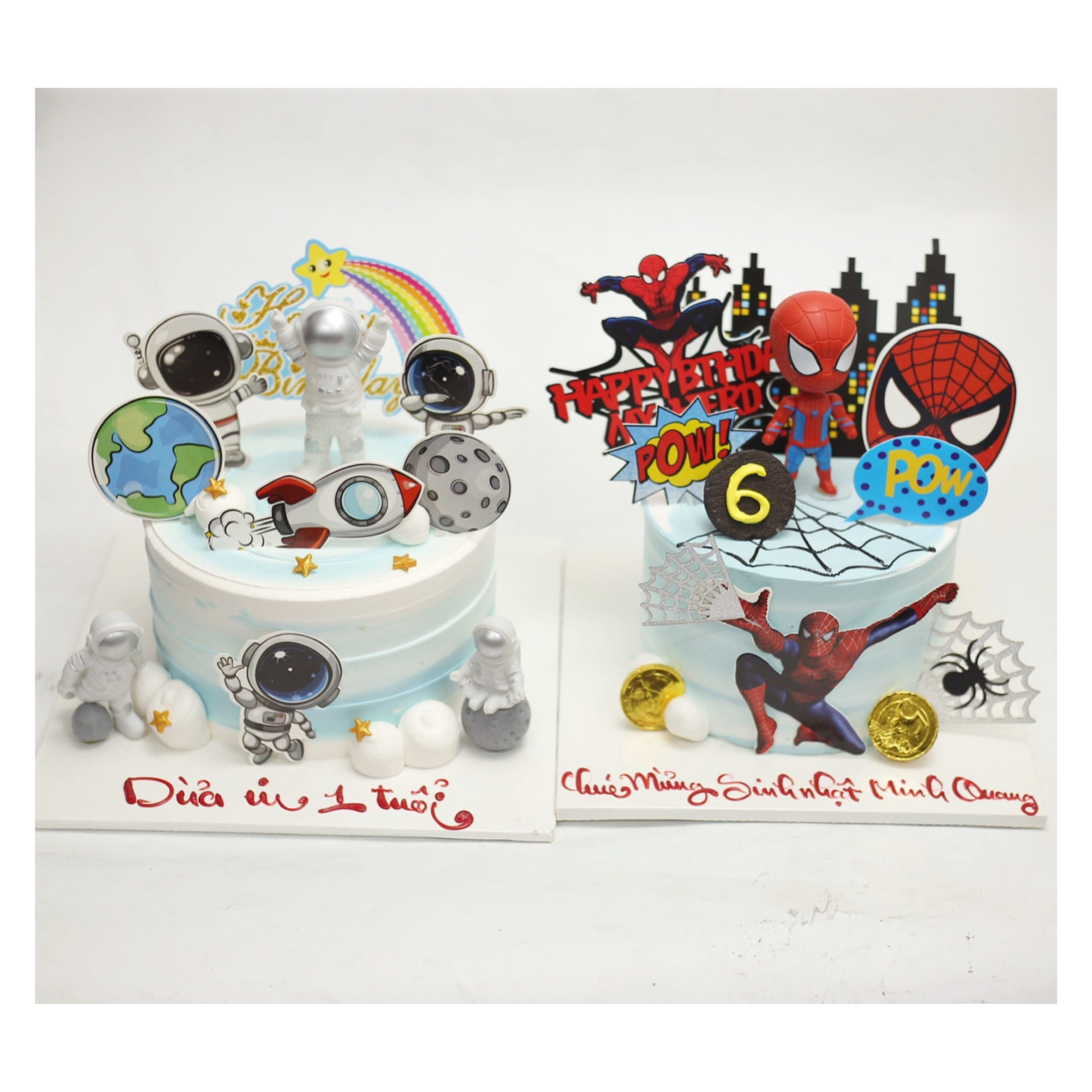 Bánh kem phi hành gia khám phá vũ trụ xanh