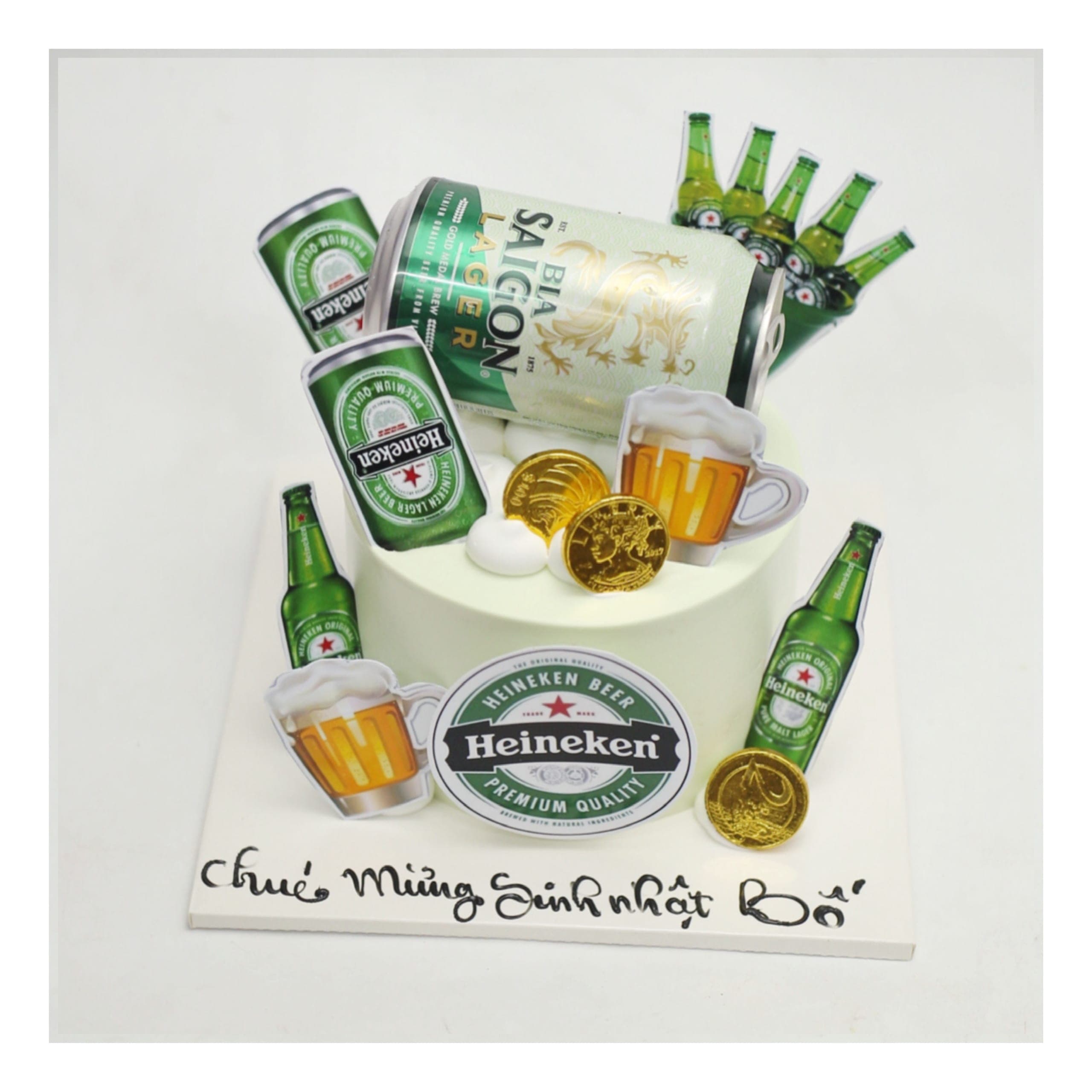 Bánh kem bia Heineken và Saigon sang trọng