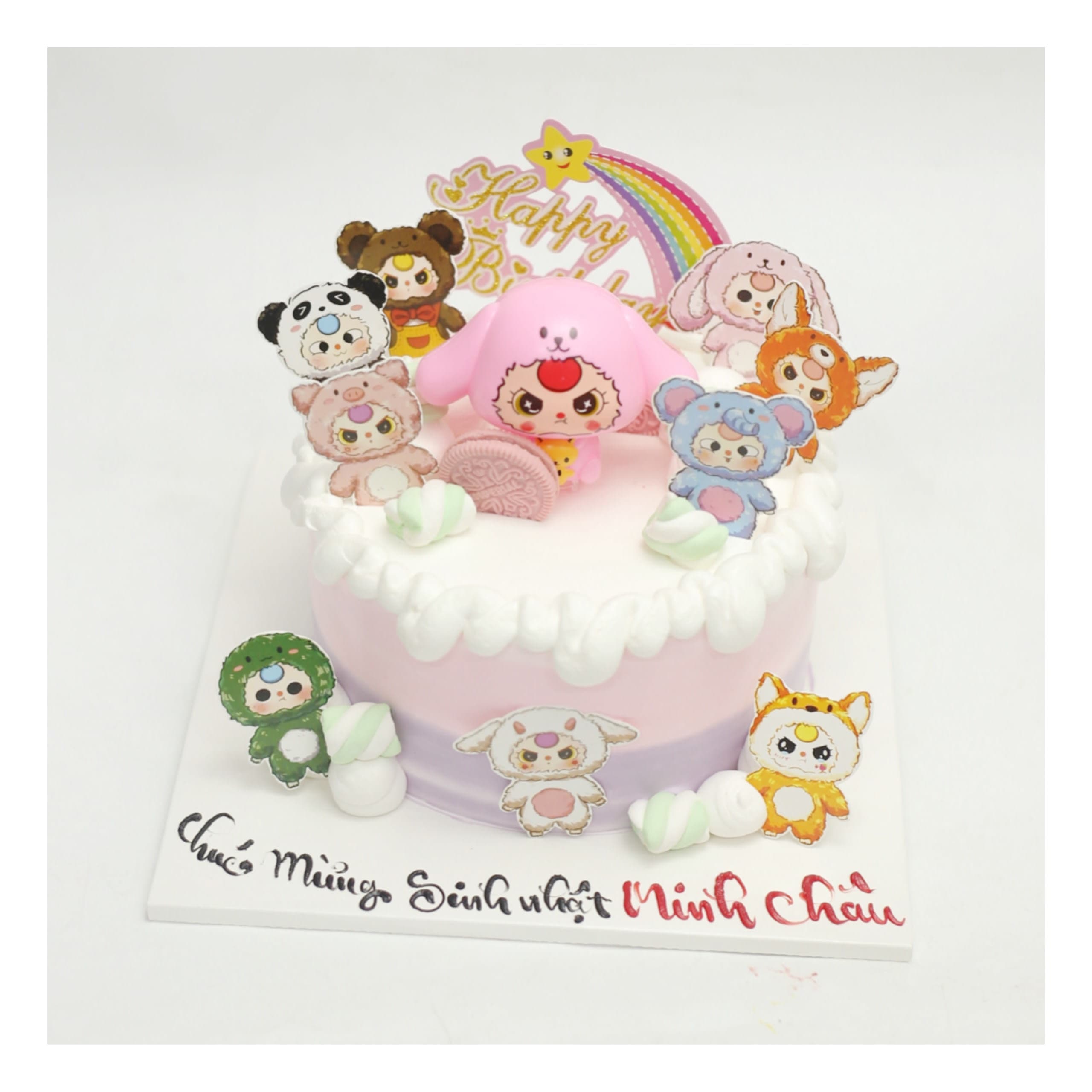 Bánh kem Baby Three dễ thương phối màu pastel