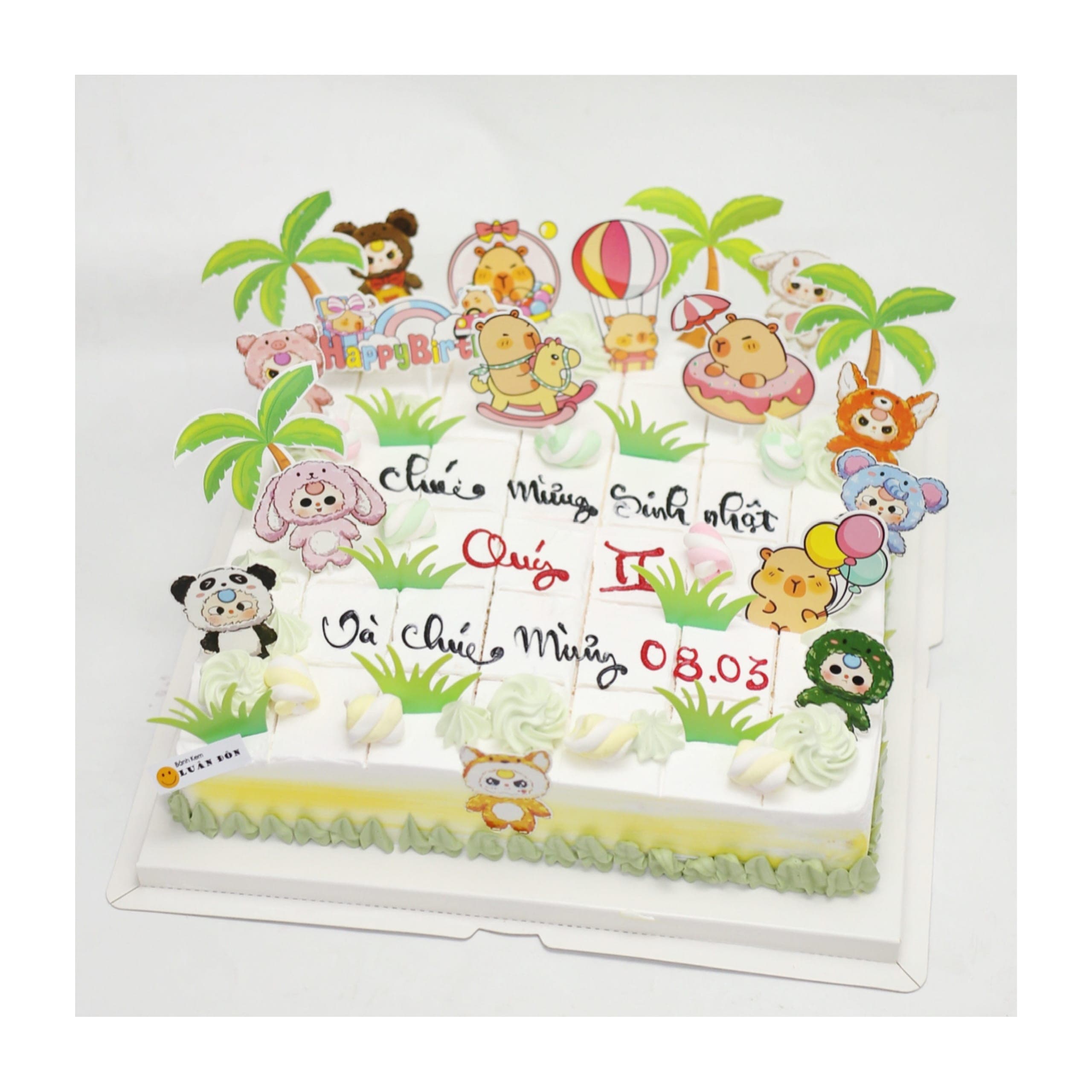 Bánh kem vuông khổ lớn chủ đề Baby Three