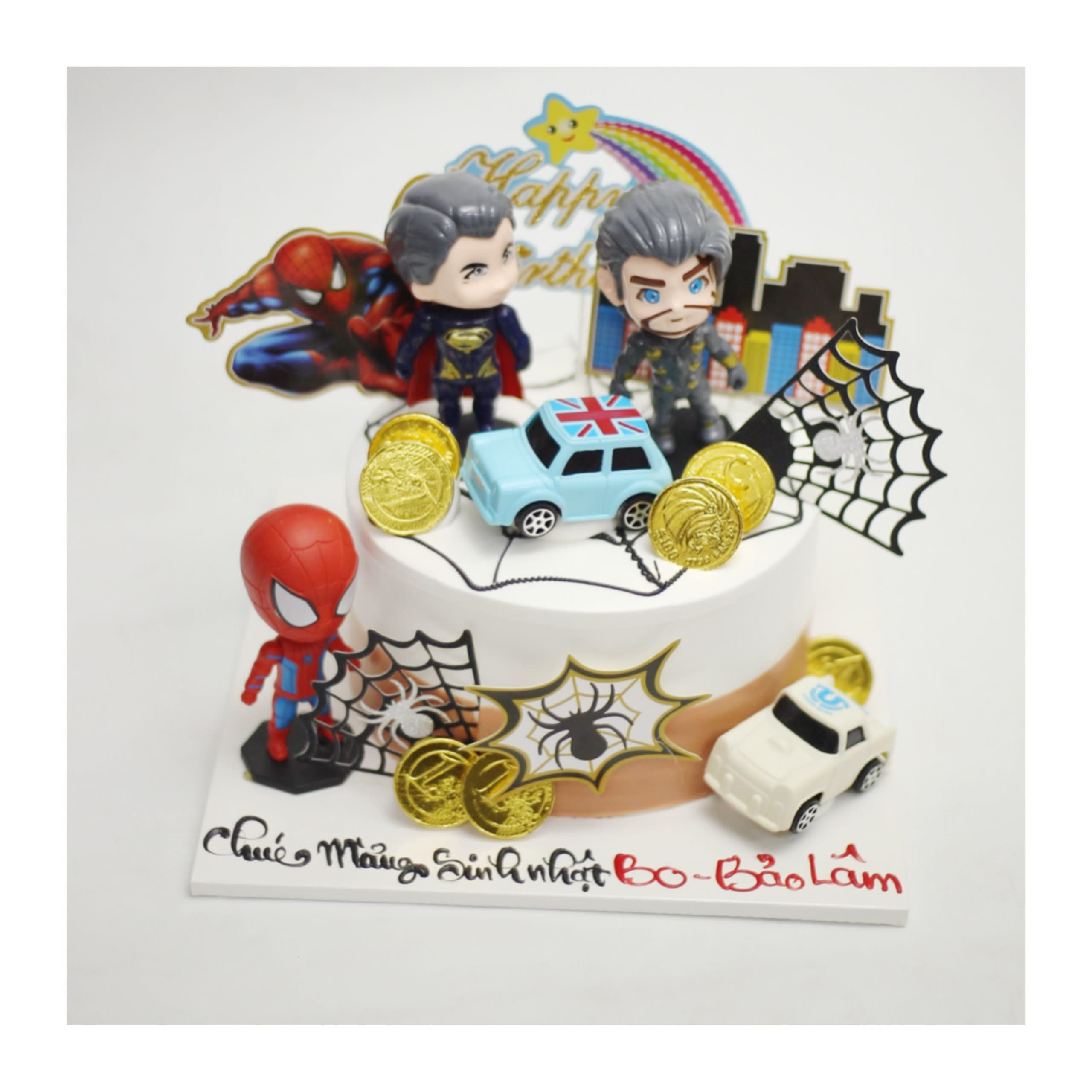 Bánh kem Spider-Man và siêu anh hùng cho bé