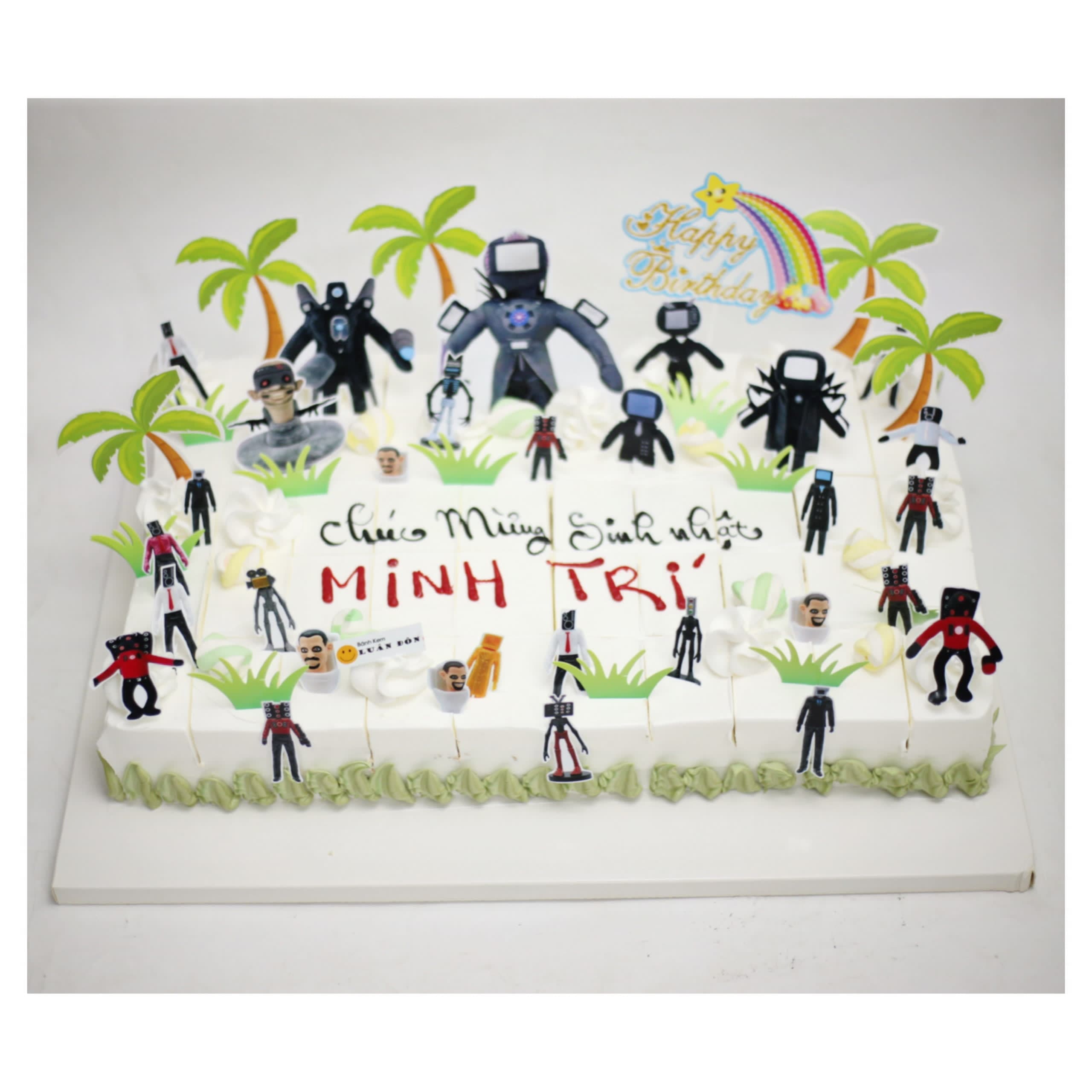 Bánh kem Skibidi Toilet chủ đề cho bé trai