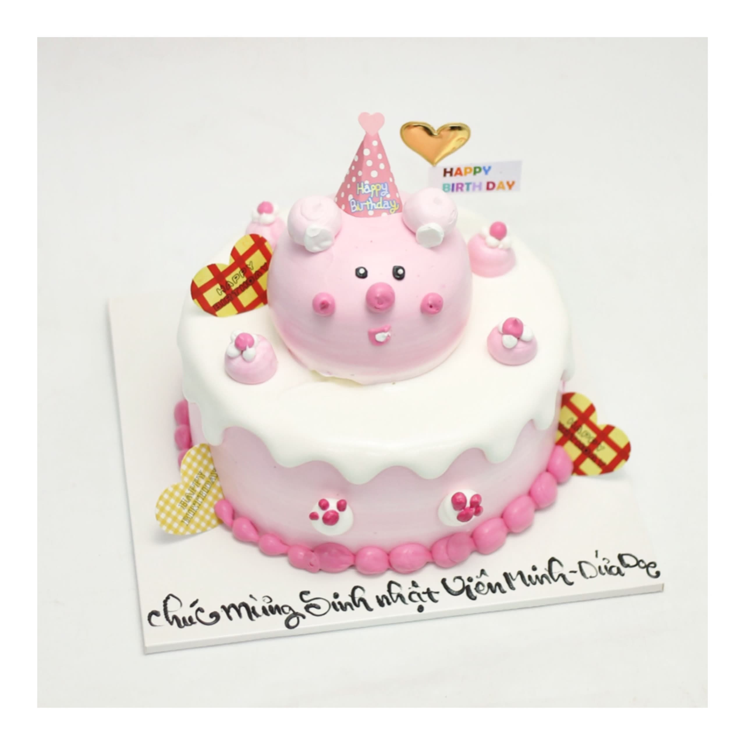 Bánh kem tạo hình chú heo hồng dễ thương