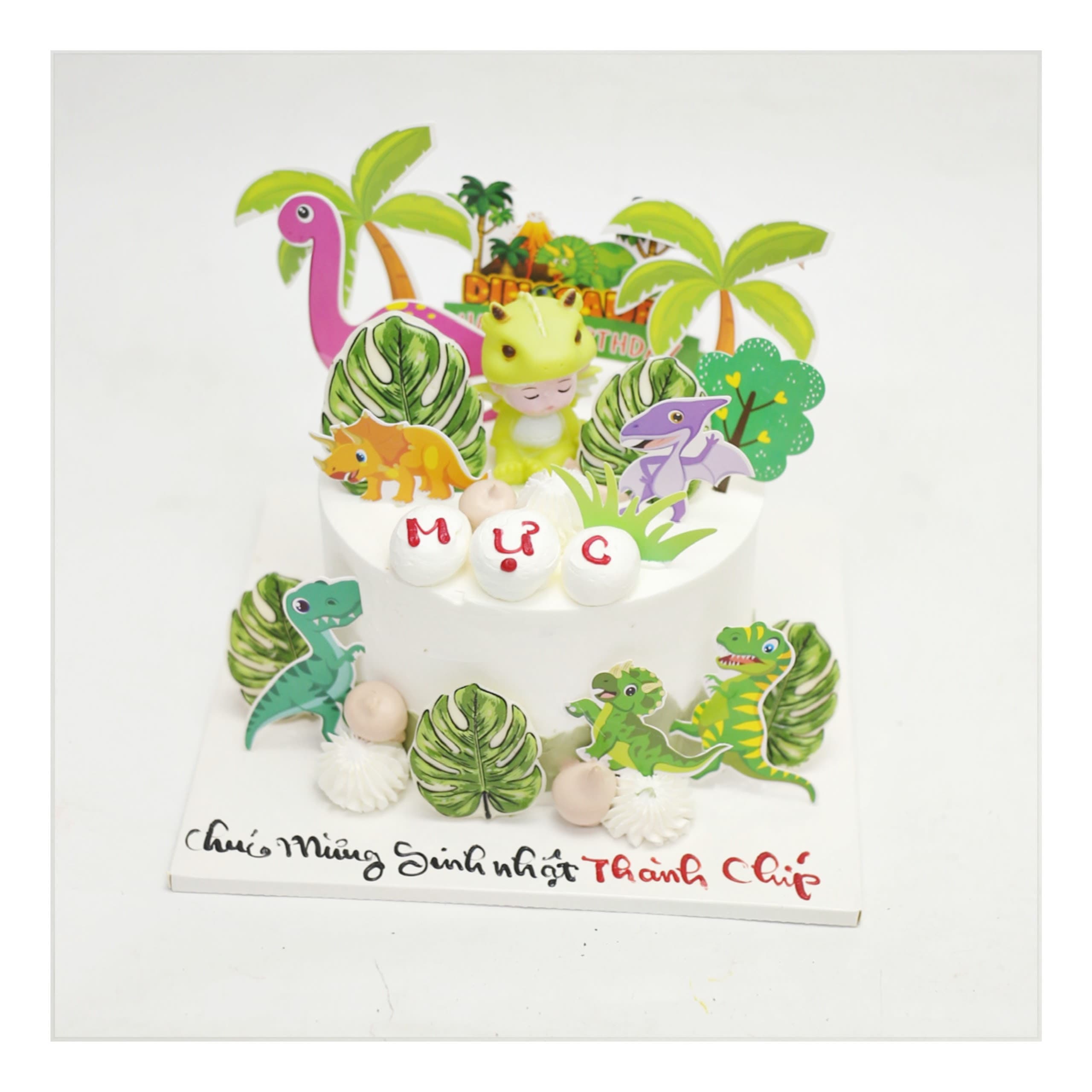 Bánh kem khủng long xanh đáng yêu