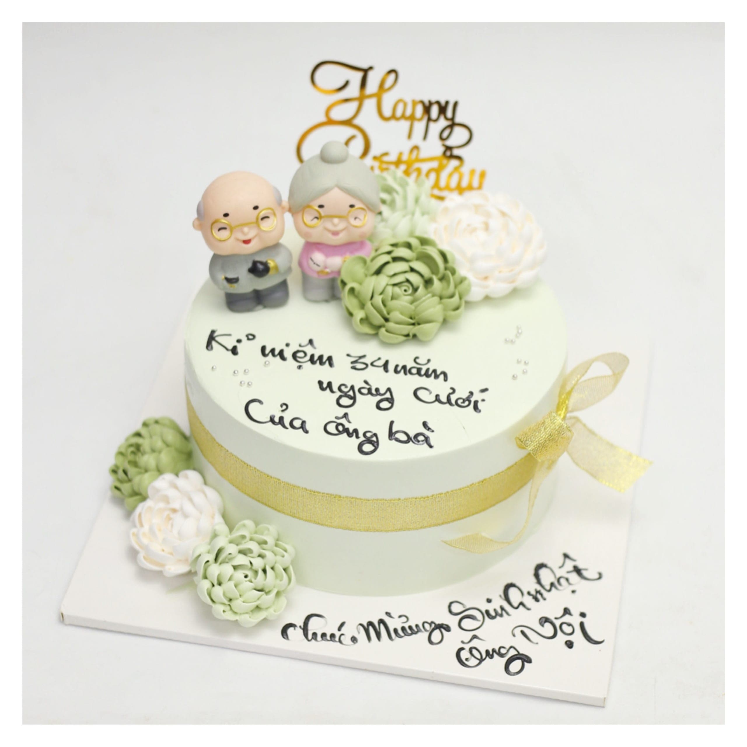 Bánh kem kỷ niệm 34 năm ngày cưới ông bà