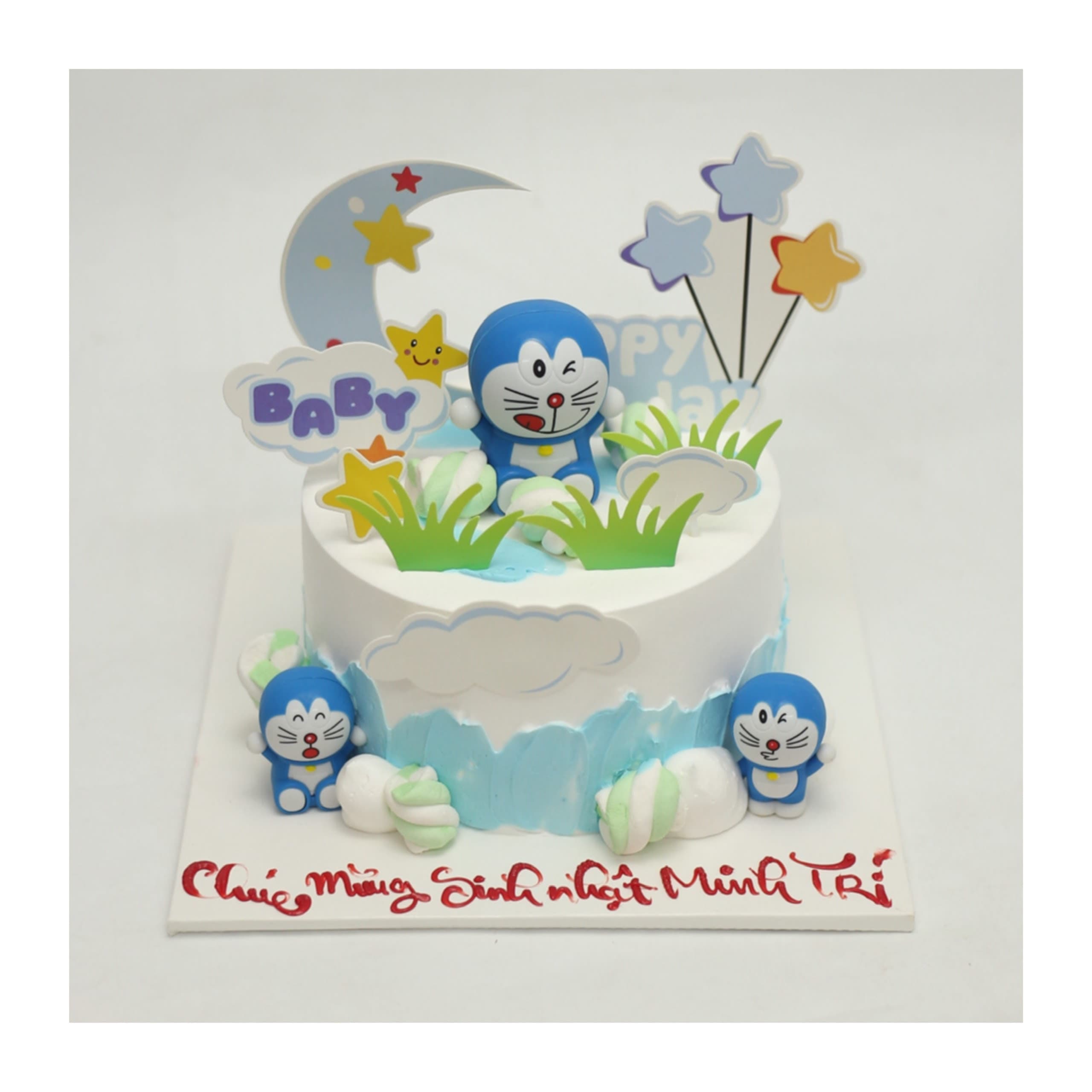 Bánh kem Đô-rê-mon xanh dương đáng yêu