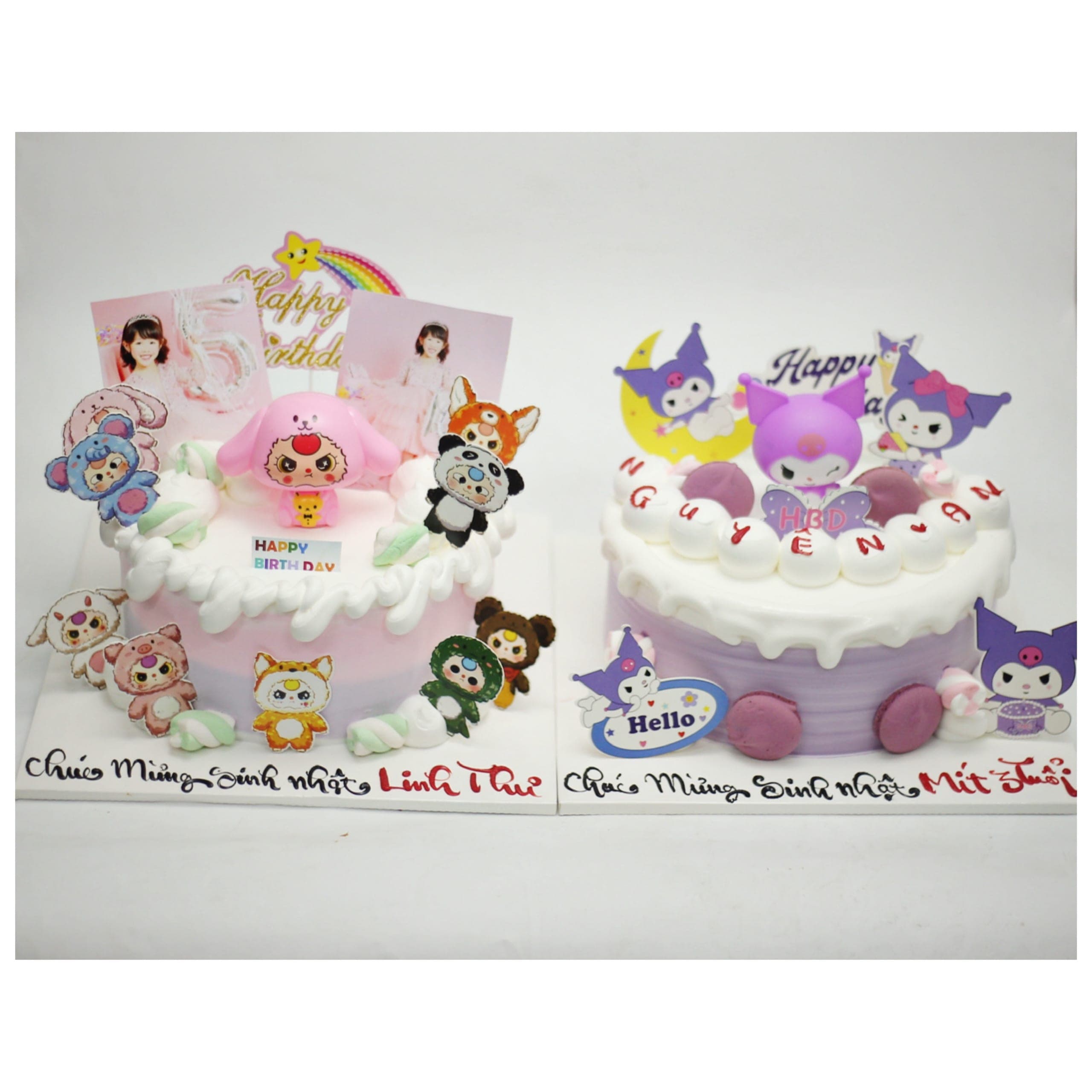 Bánh kem nhân vật Baby Three và Kuromi đáng yêu