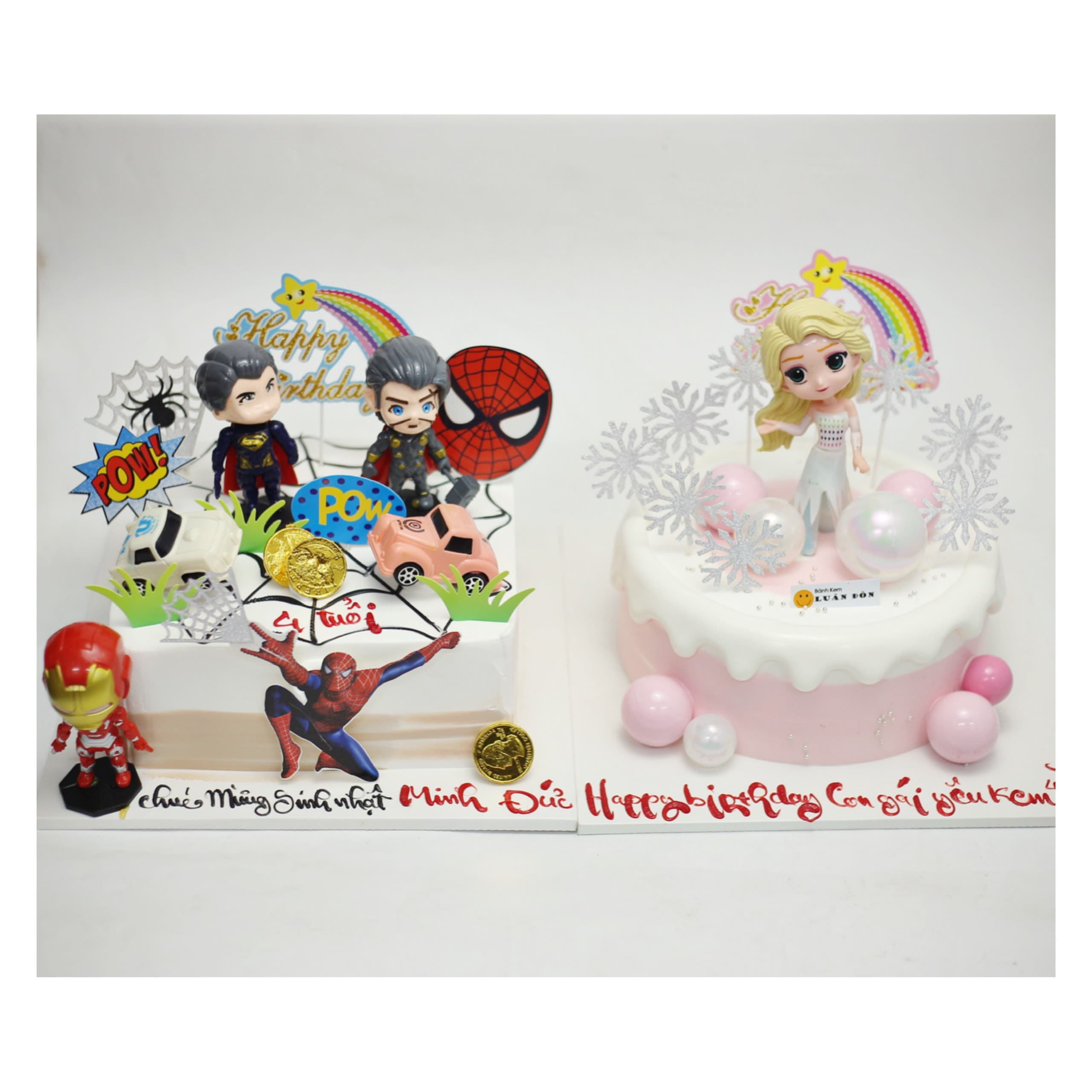 Bánh kem siêu anh hùng và nàng Elsa băng giá