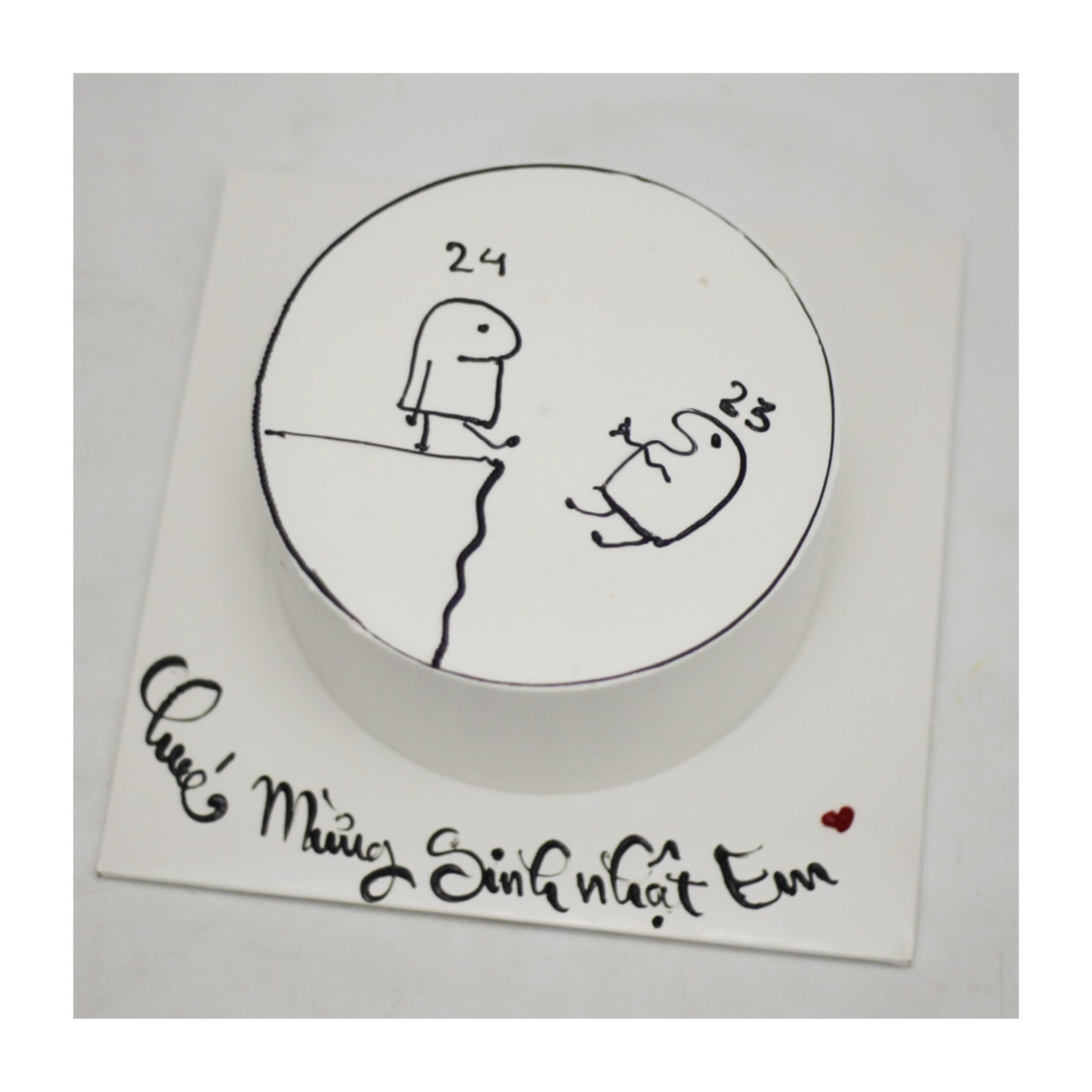 Bánh kem hài hước vẽ người que đáng yêu