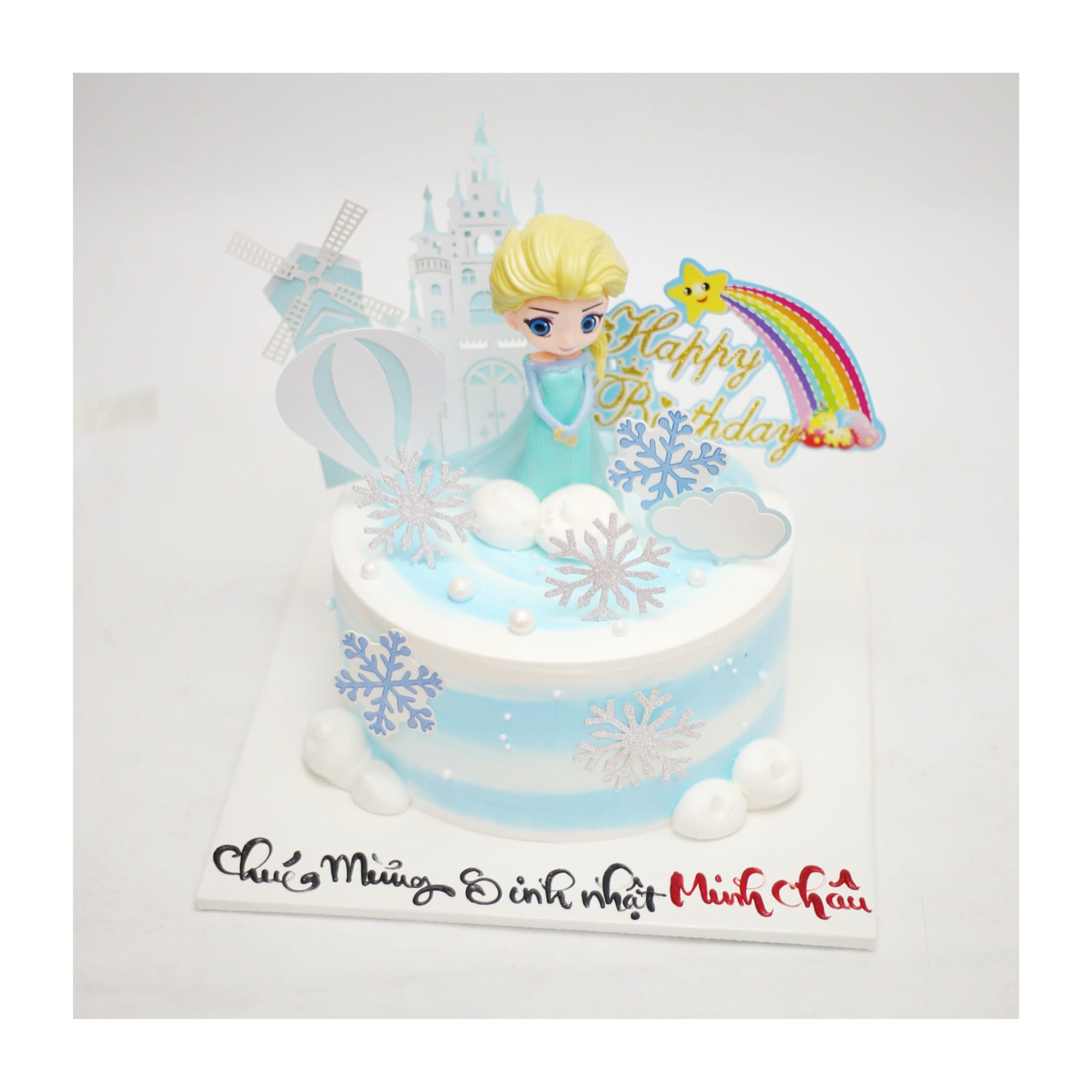 Bánh kem công chúa Elsa và lâu đài tuyết