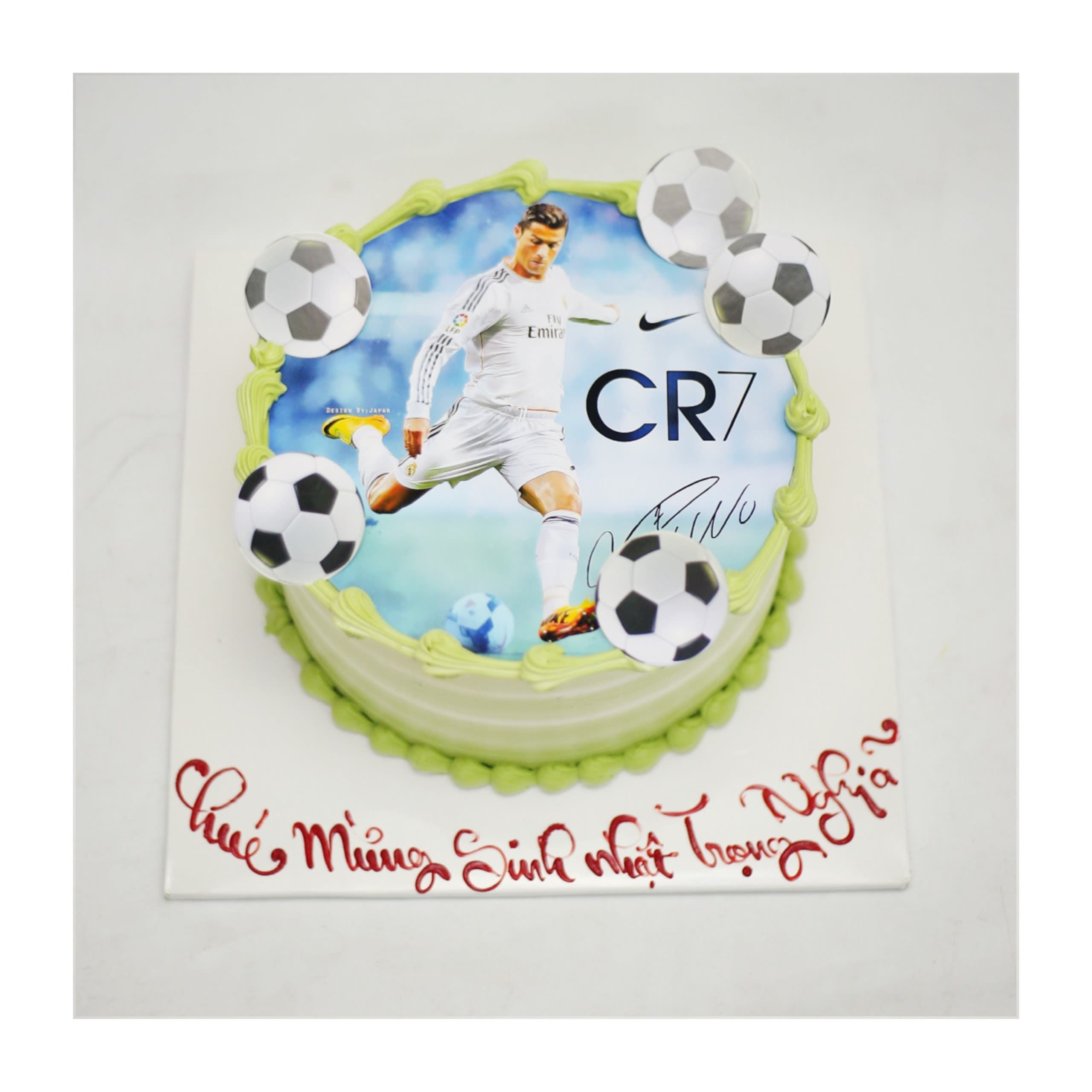 Bánh kem chủ đề bóng đá Ronaldo CR7