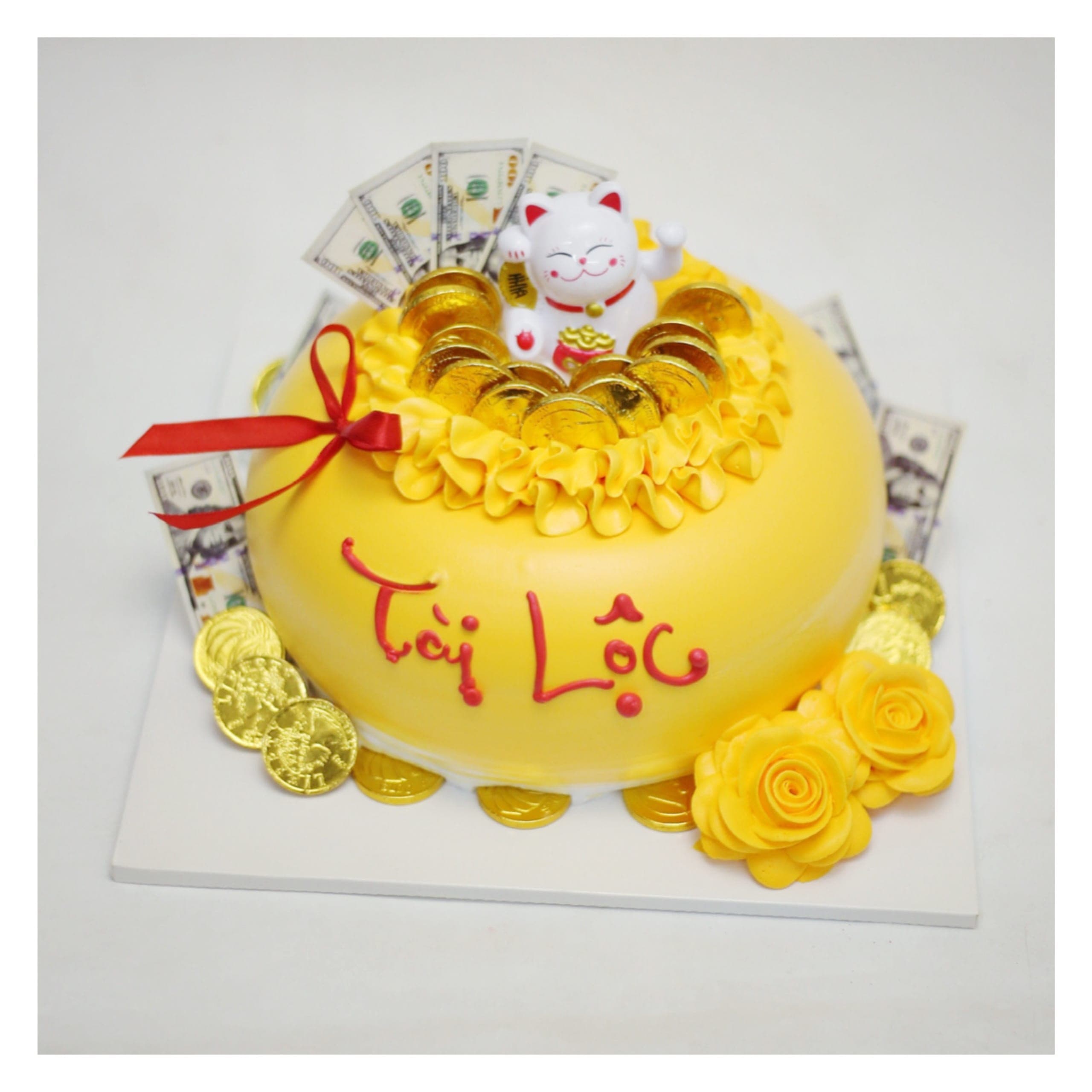 Bánh kem hũ vàng thần tài may mắn Tài Lộc
