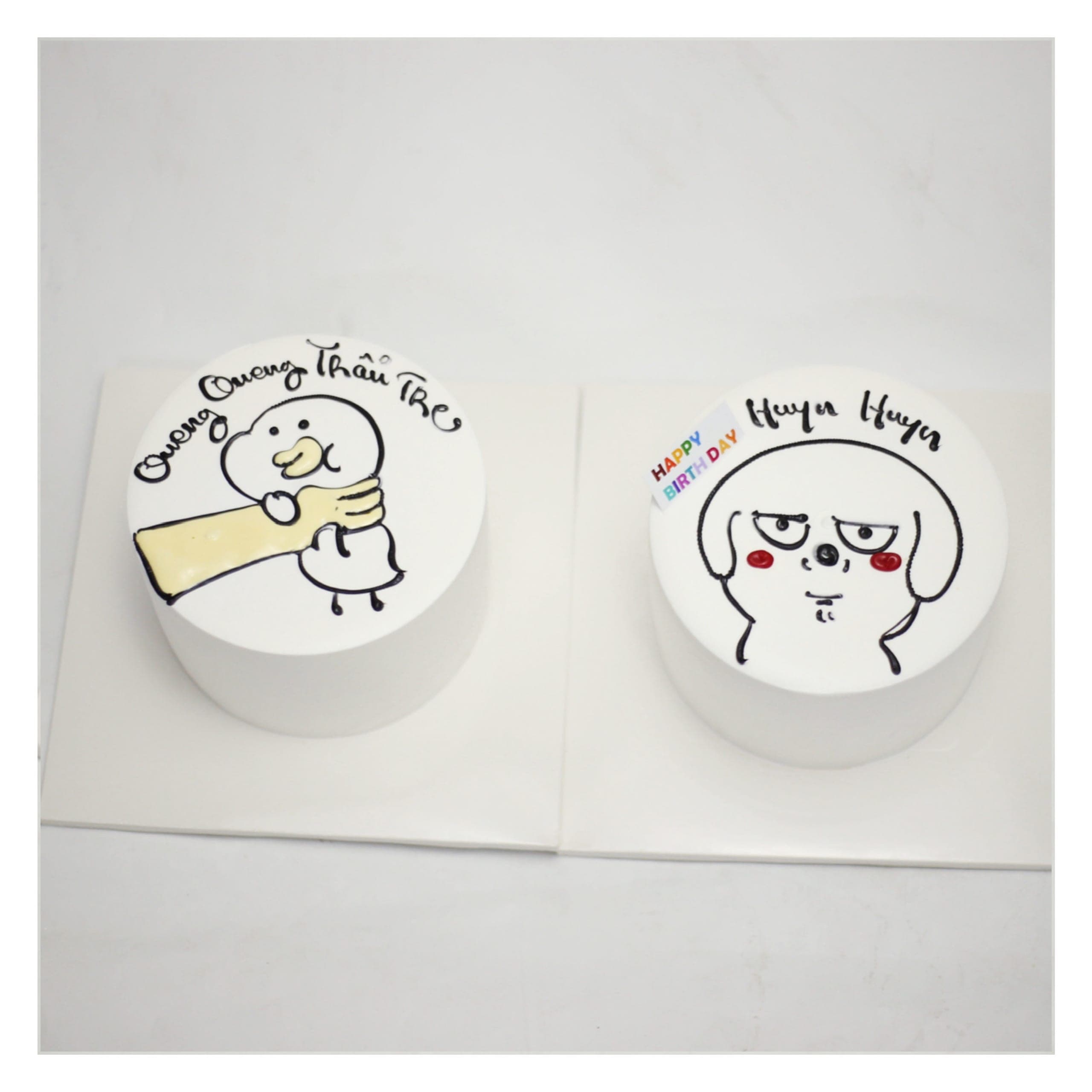 Bánh kem Bento couple vẽ hình ngộ nghĩnh