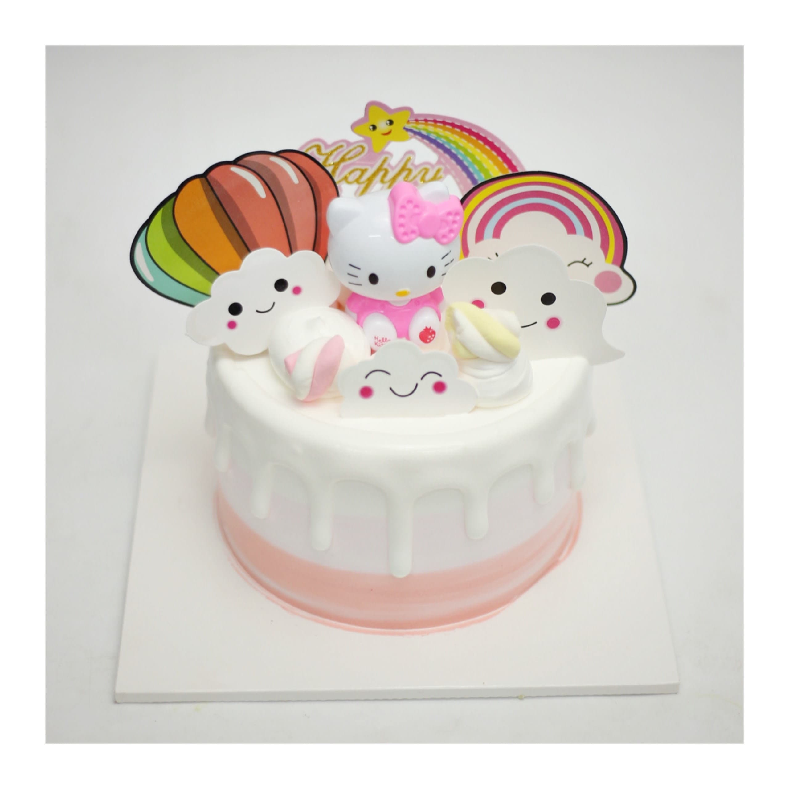 Bánh kem Hello Kitty và cầu vồng