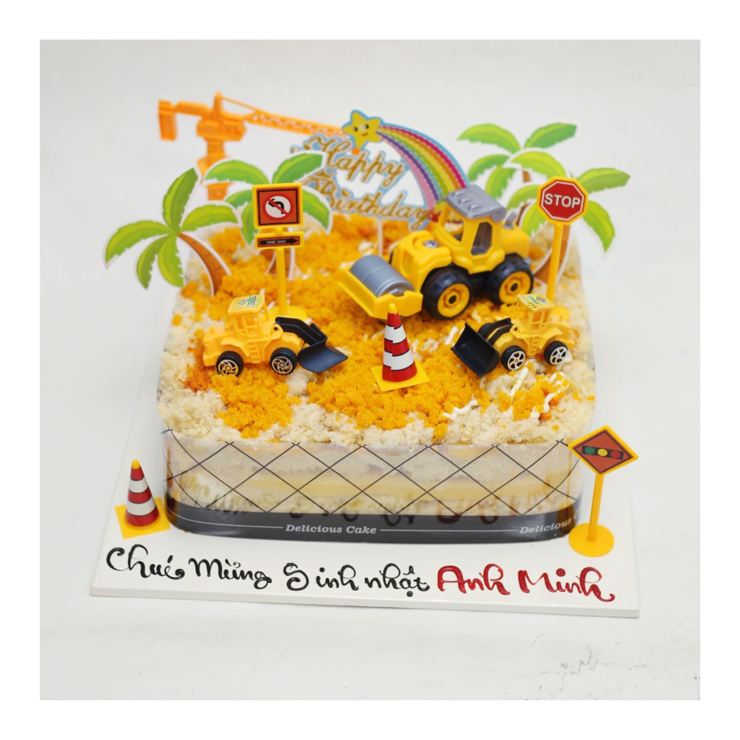 Bánh bông lan trứng muối xe công trình