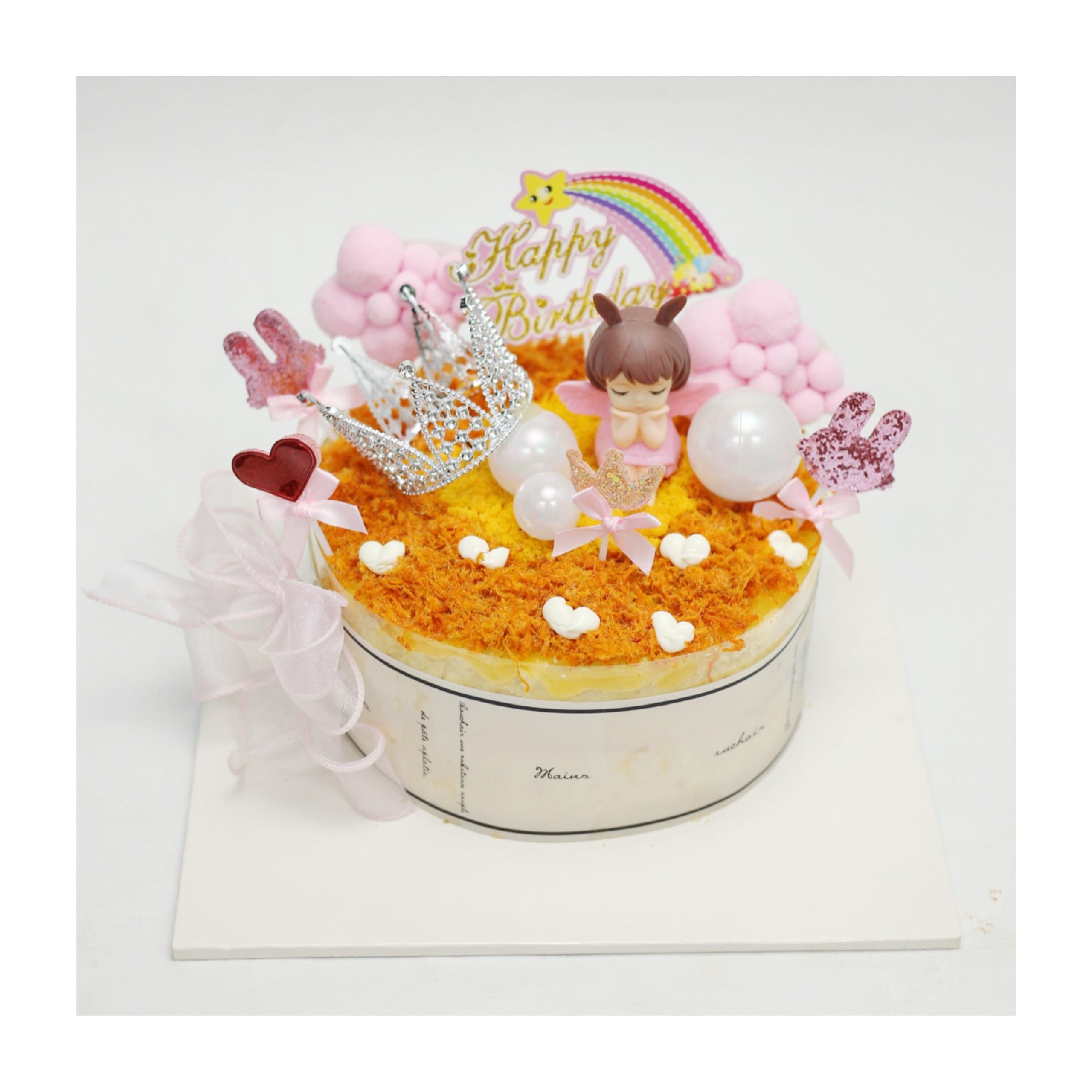 Bánh bông lan trứng muối công chúa vương miện hồng