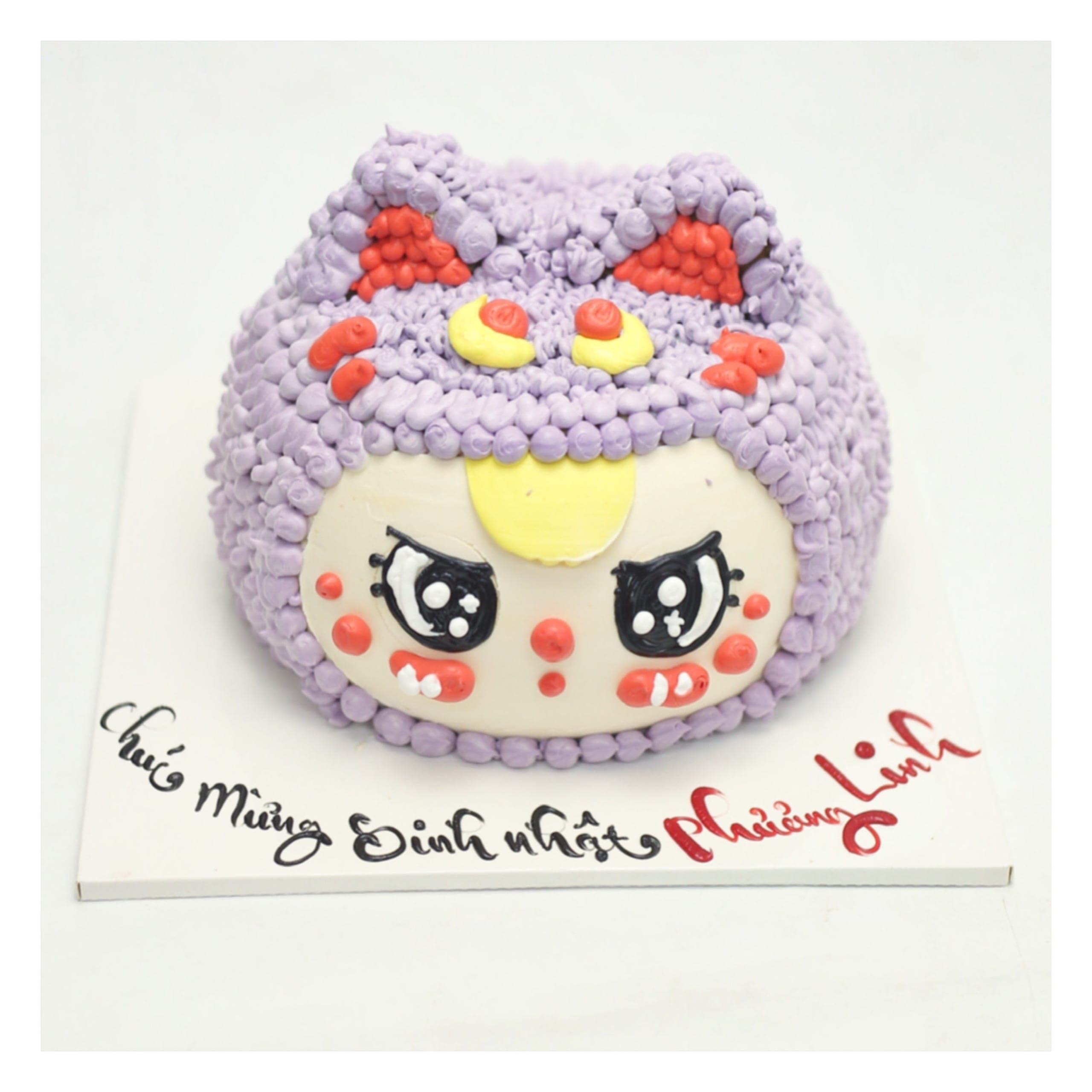 Bánh kem tạo hình bé mèo tím mộng mơ