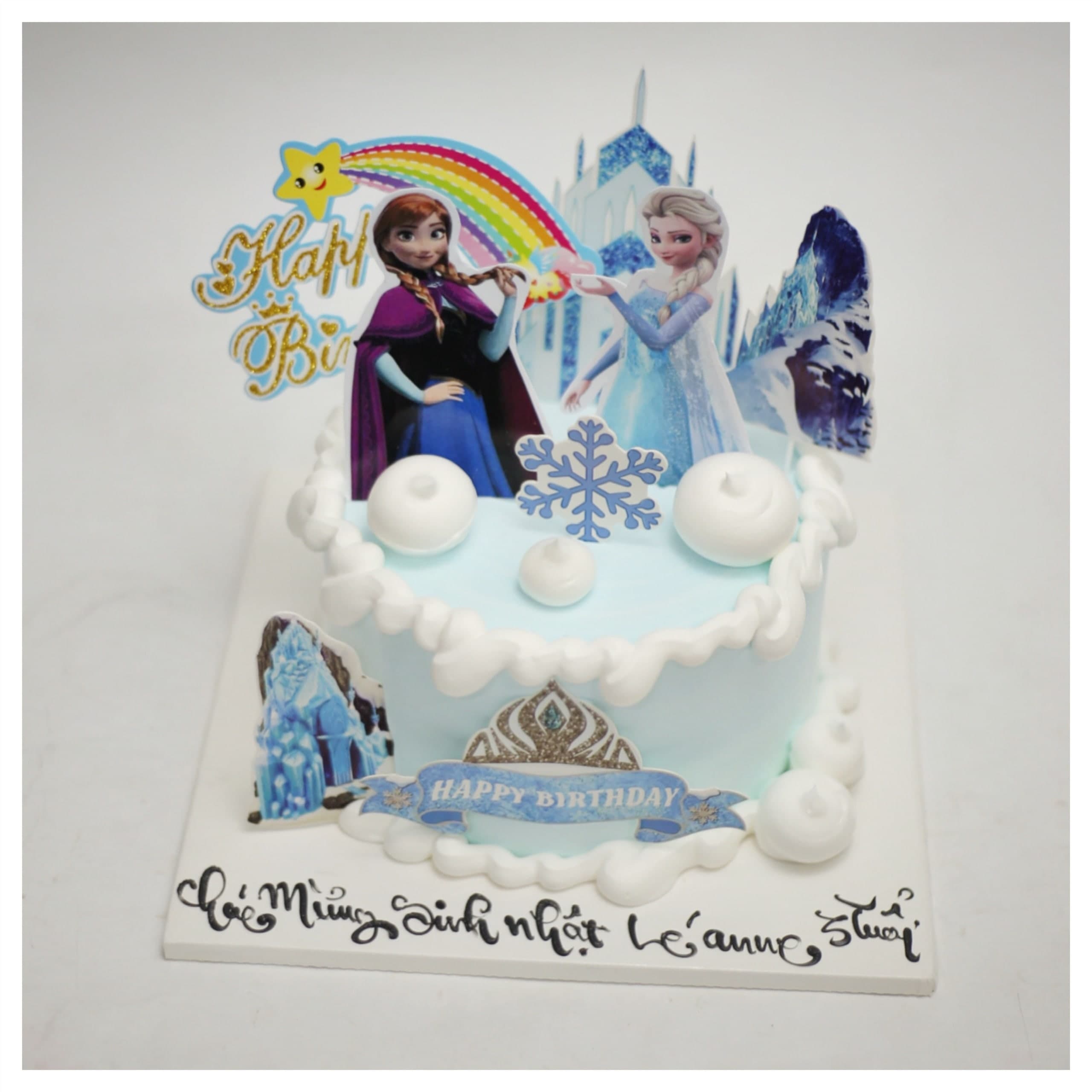 Bánh kem Frozen Elsa và Anna cho bé gái