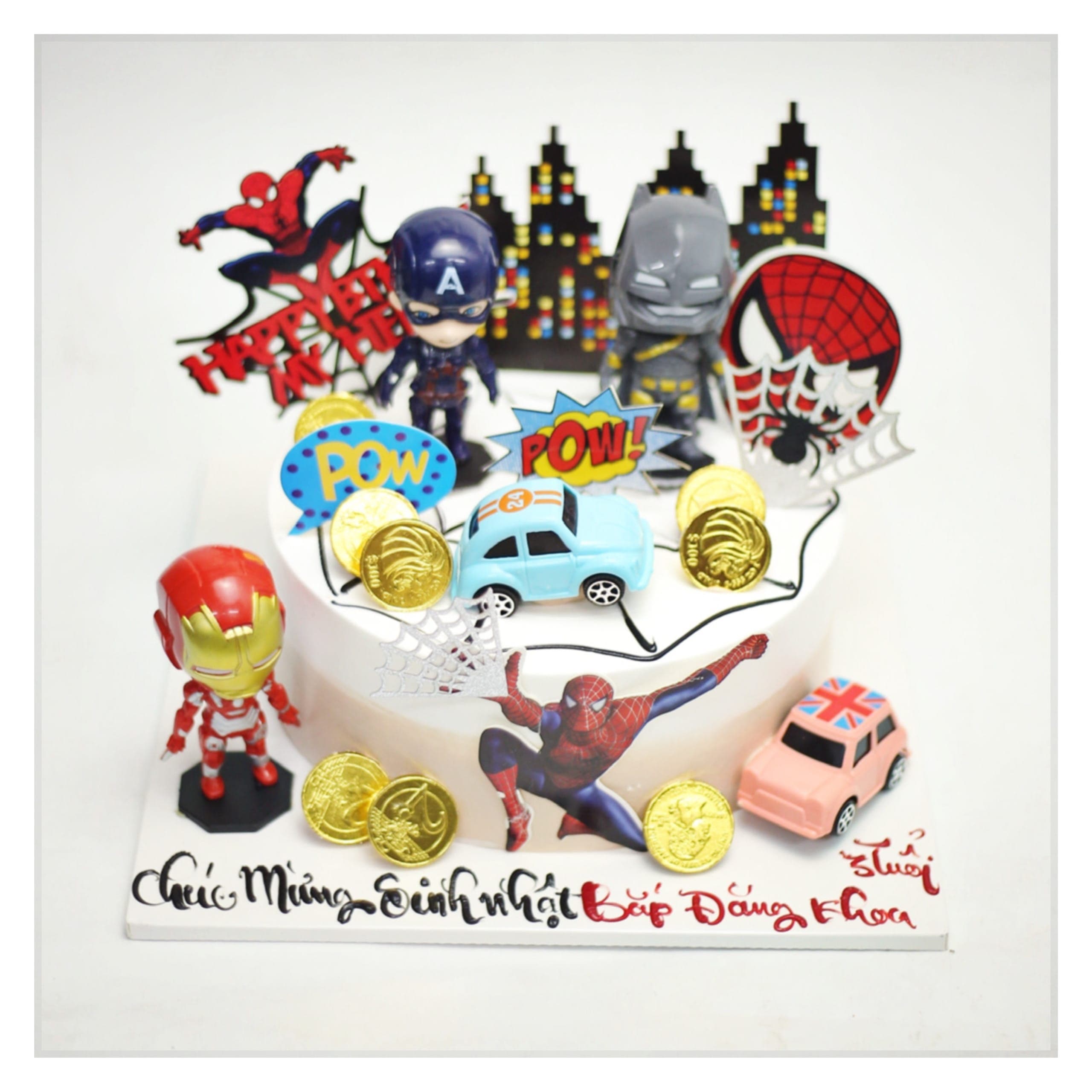 Bánh kem siêu anh hùng Iron Man Spider-Man