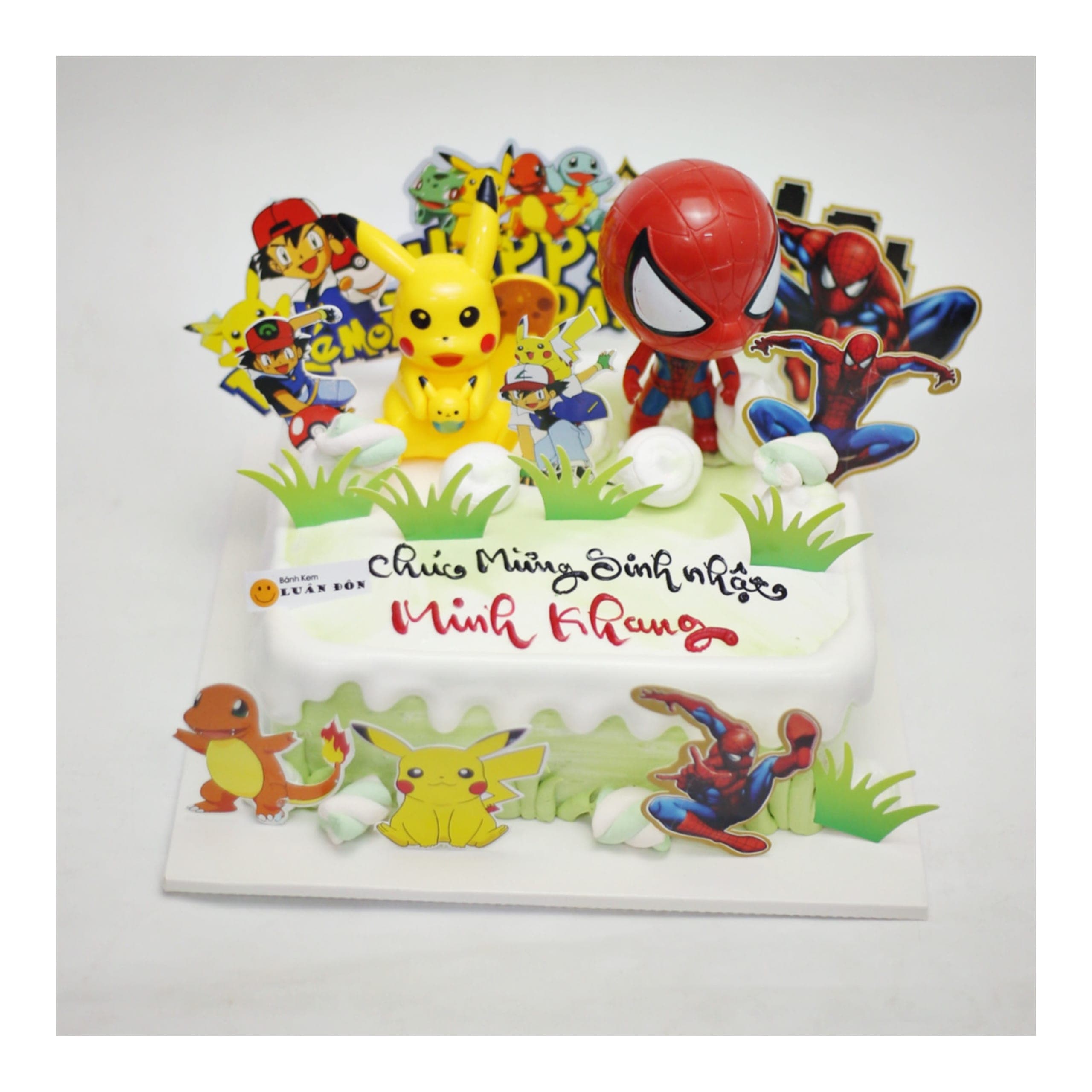 Bánh kem Spider-Man kết hợp Pokémon đáng yêu