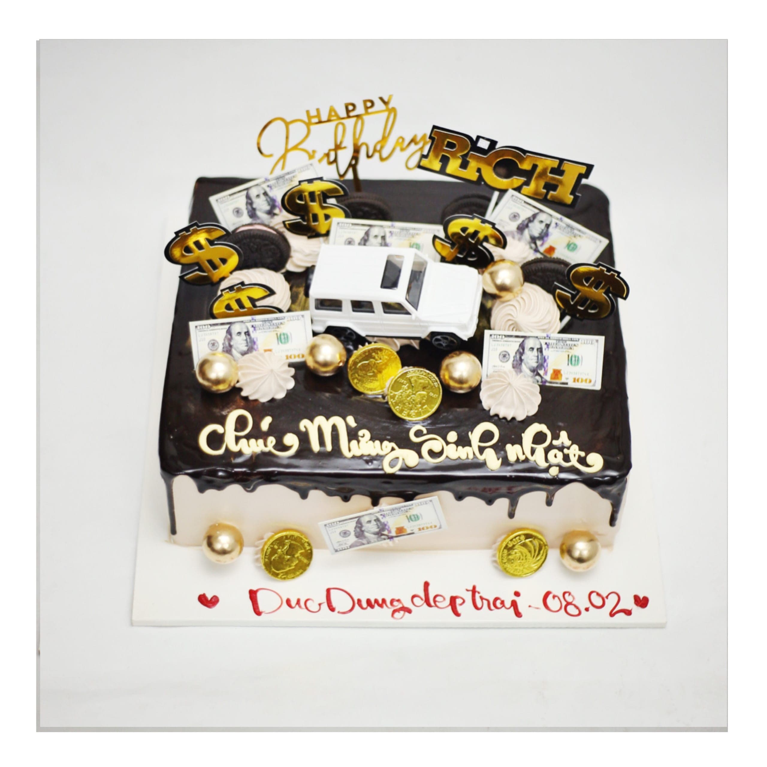 Bánh kem chủ đề tài lộc sang trọng