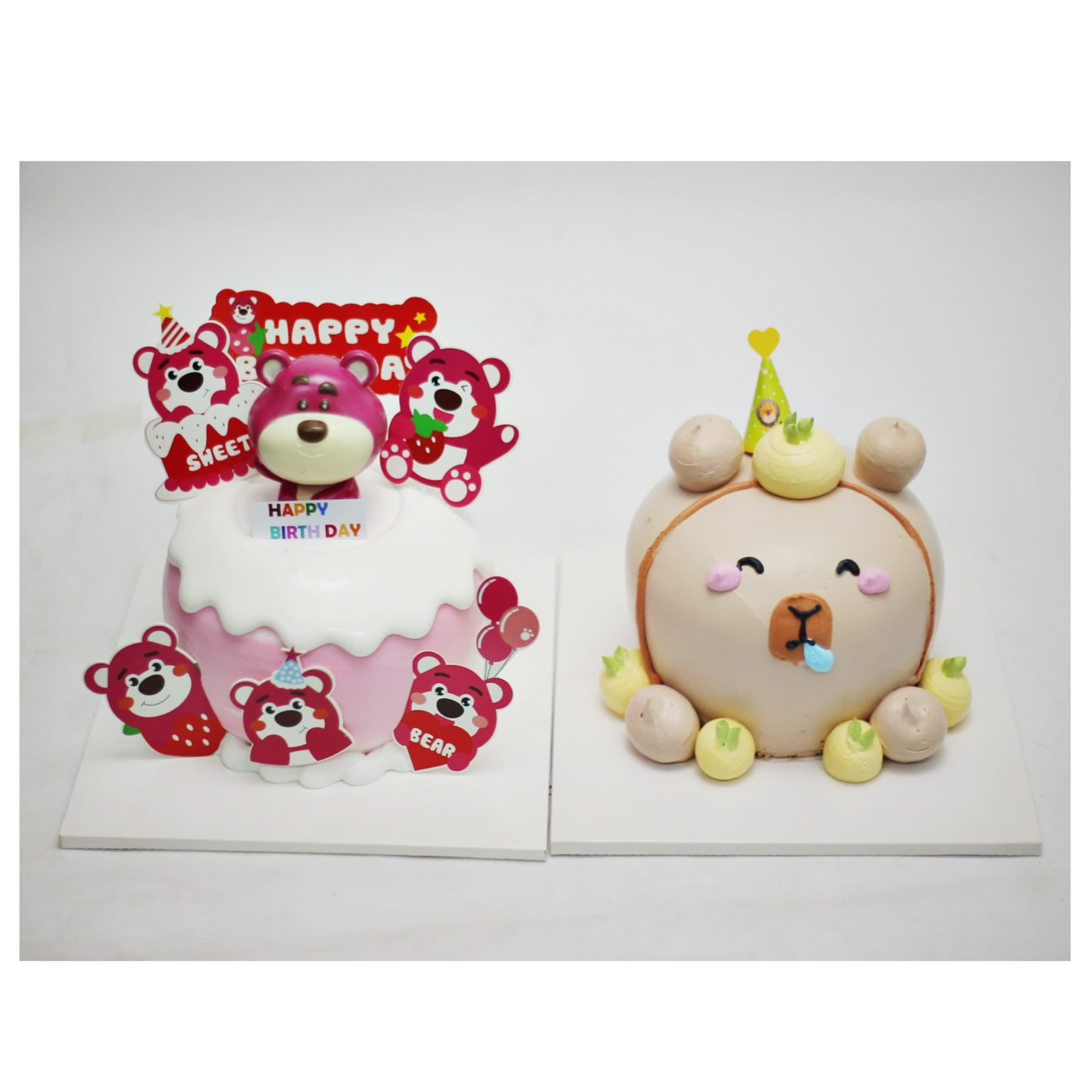Bánh sinh nhật Gấu Dâu và Capybara ngộ nghĩnh