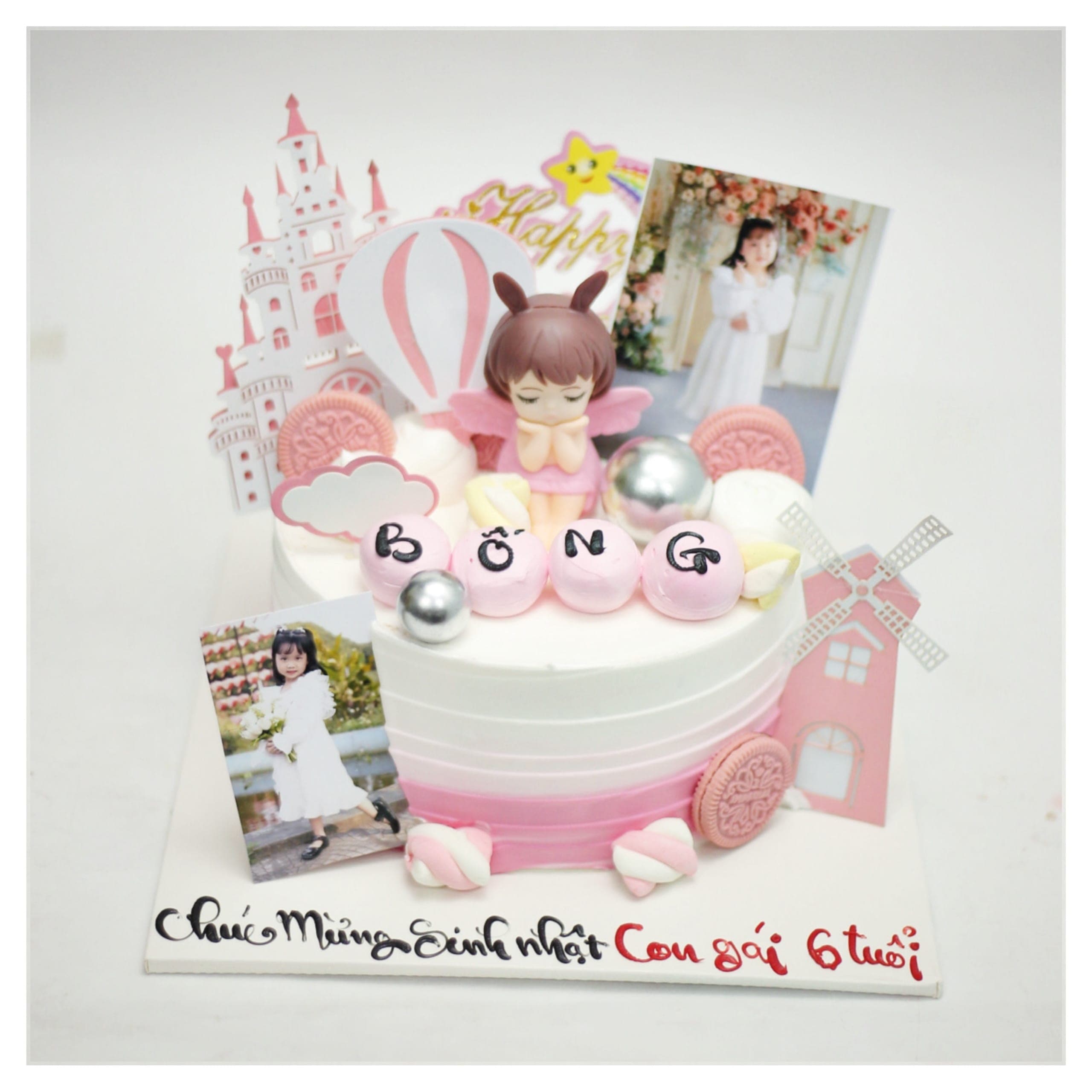 Bánh kem in ảnh công chúa cho bé gái