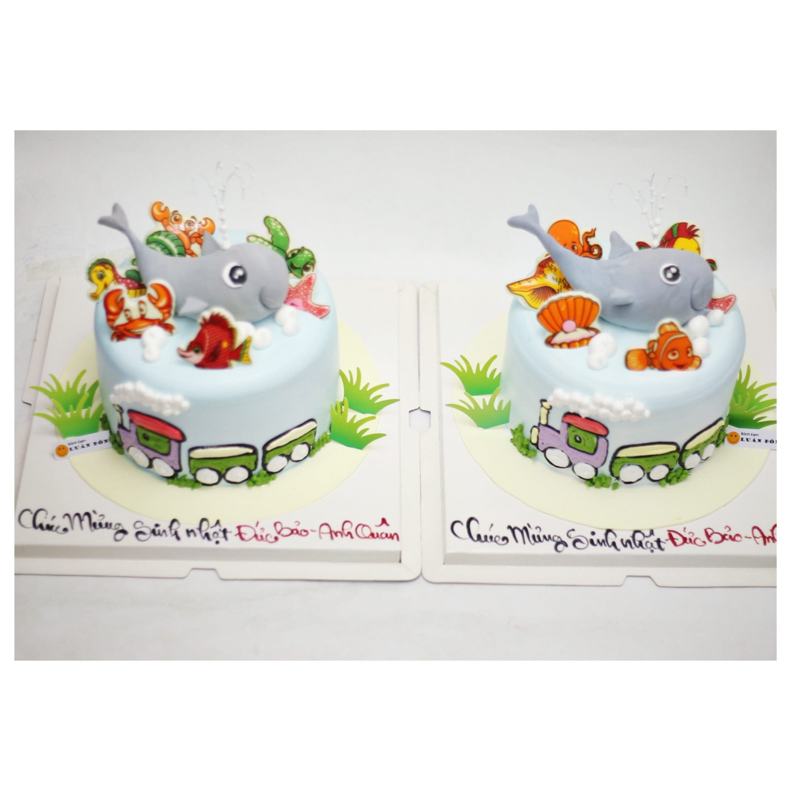 Bánh kem thế giới đại dương xanh mát