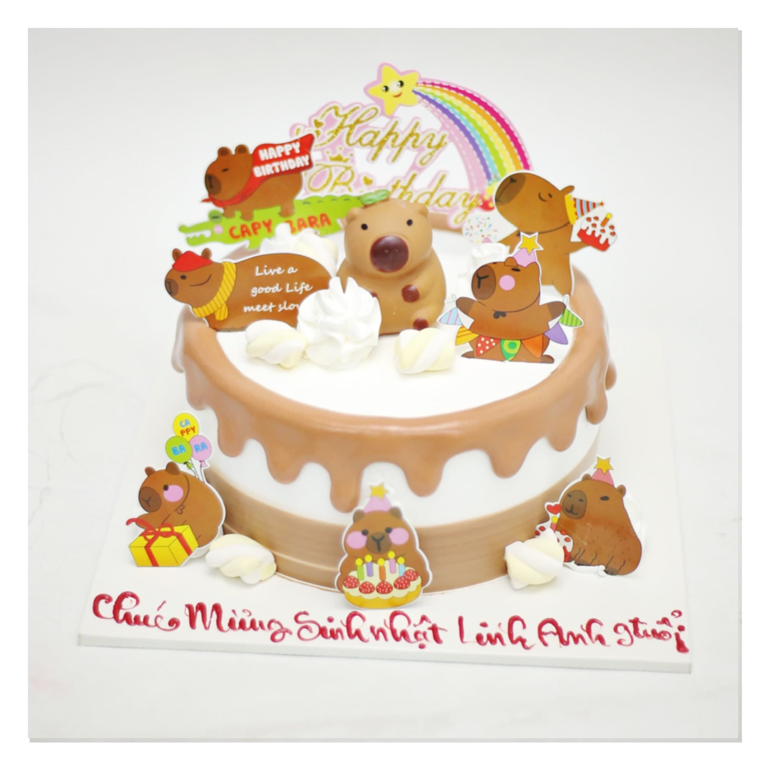 Bánh kem trang trí Capybara đáng yêu