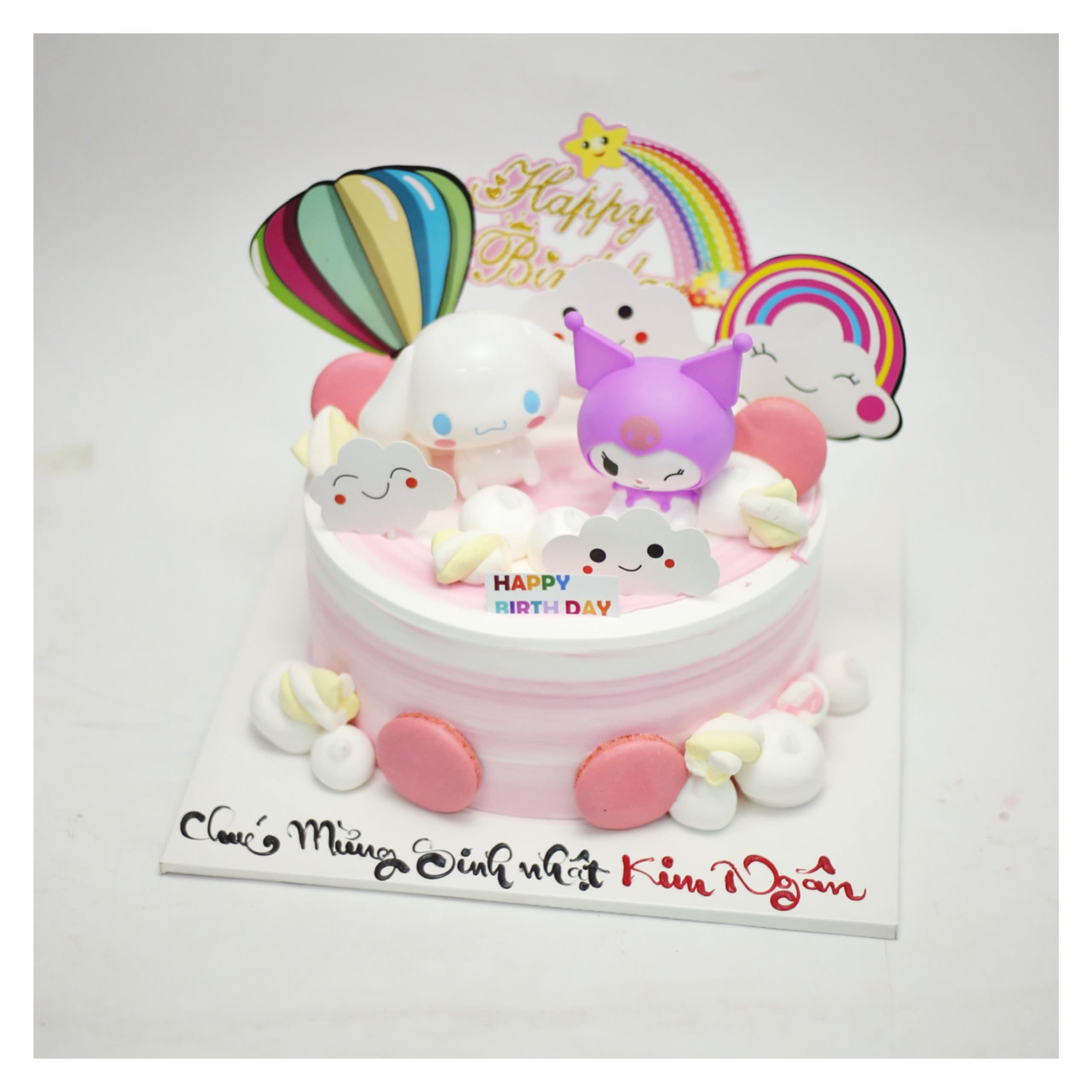 Bánh kem đôi tone hồng dễ thương