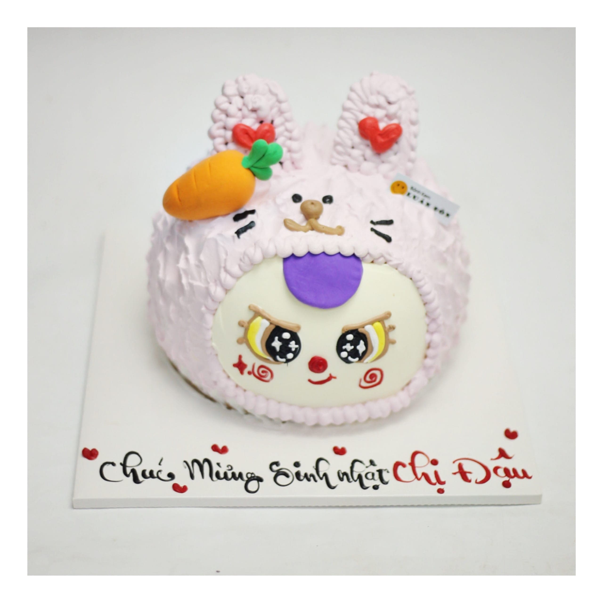 Bánh kem tạo hình nhân vật thỏ hồng