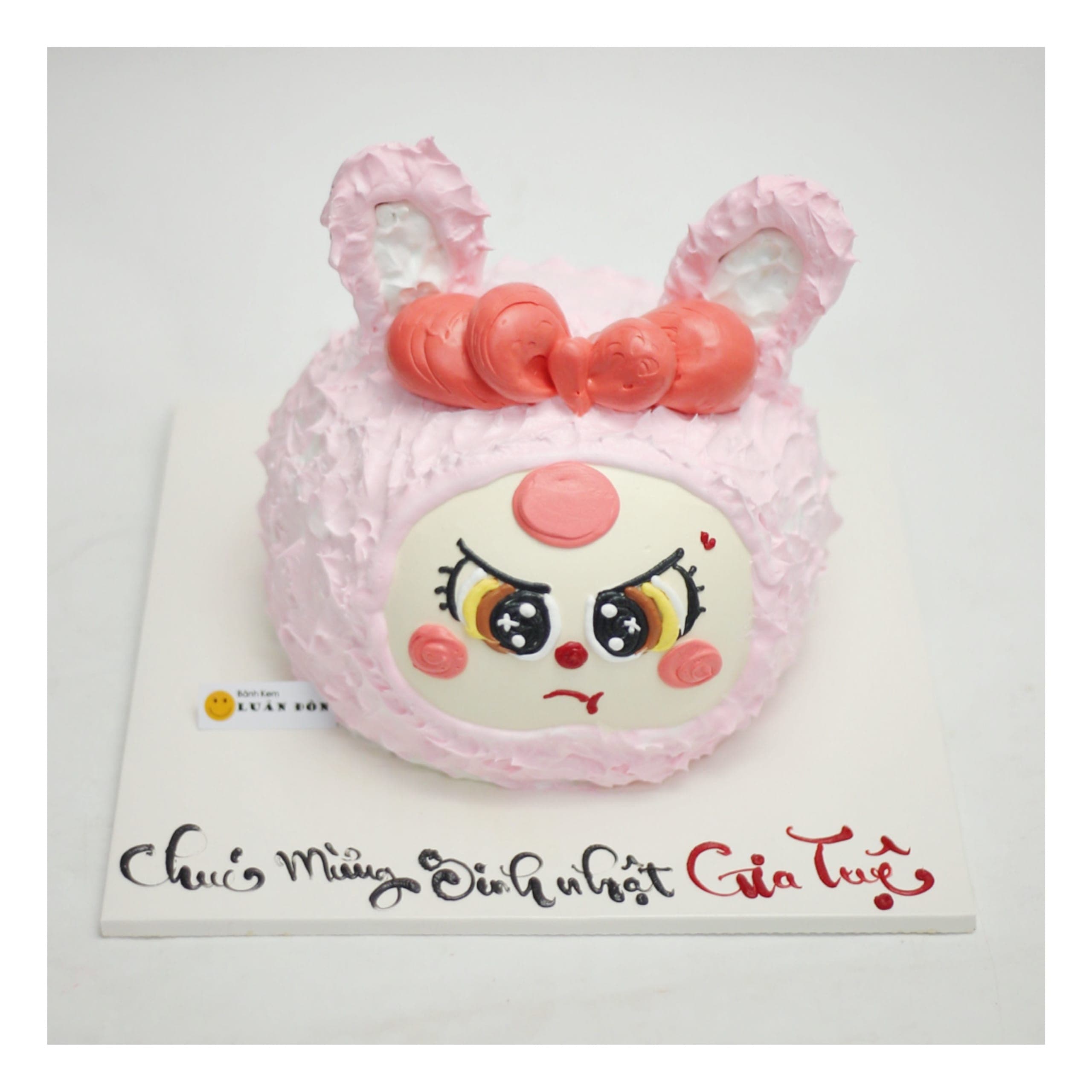 Bánh kem thỏ hồng đáng yêu cho bé