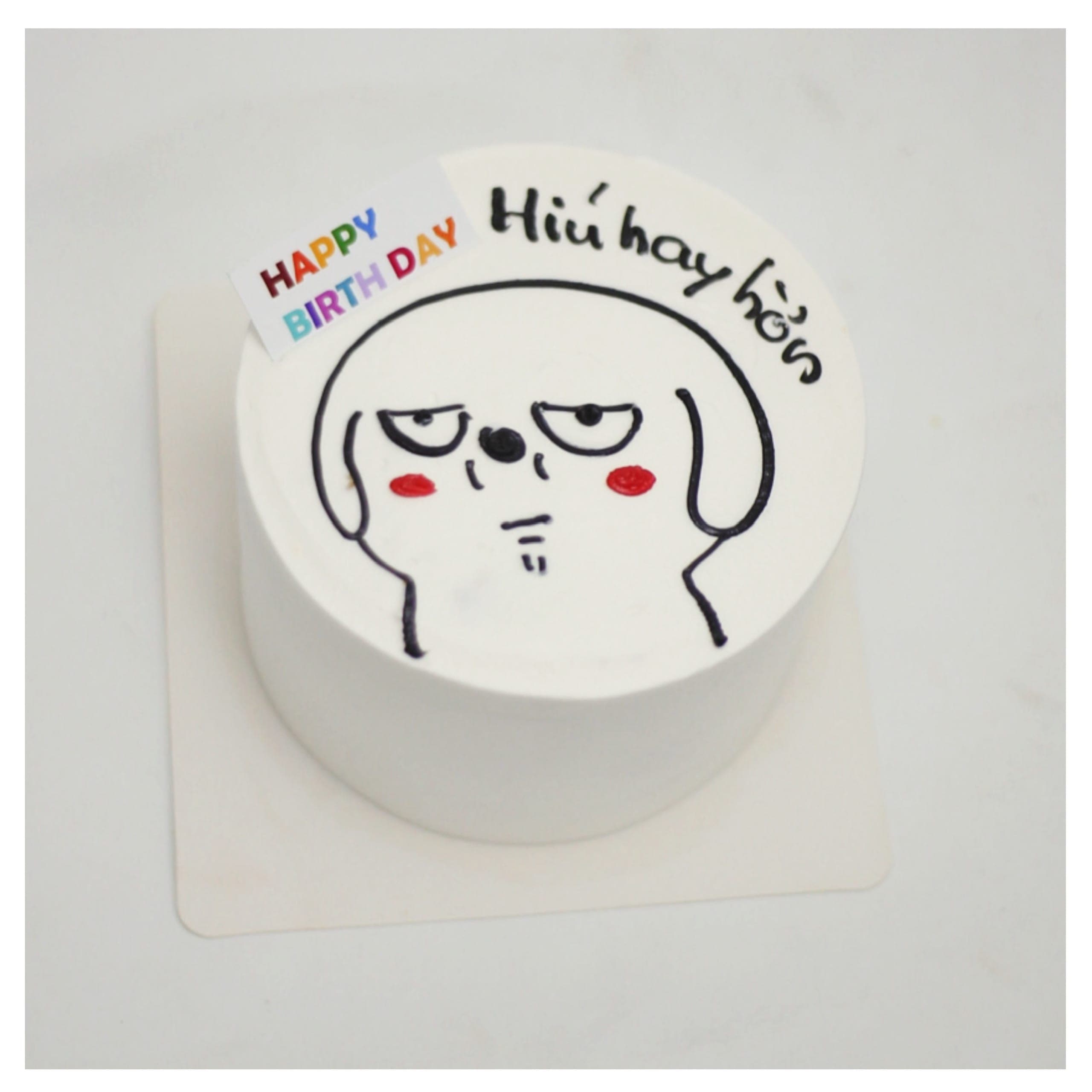 Bánh kem vẽ hình cún cưng hay hờn