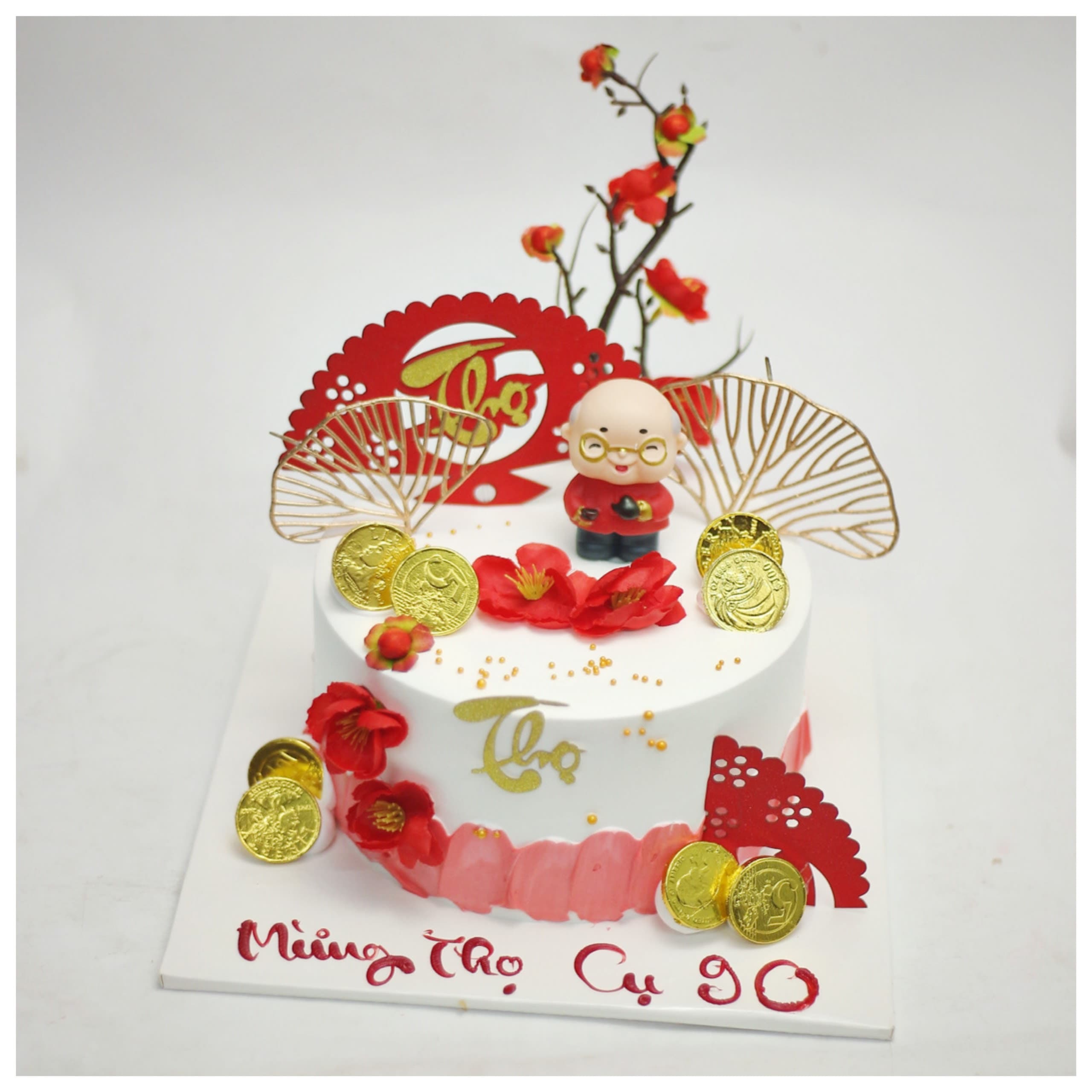 Bánh mừng thọ cụ ông 90 tuổi sang trọng