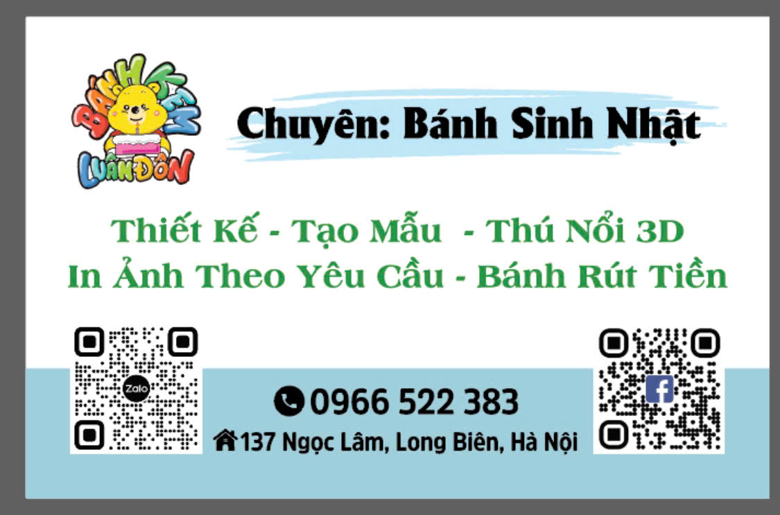 Danh thiếp Bánh Kem Luân Đôn